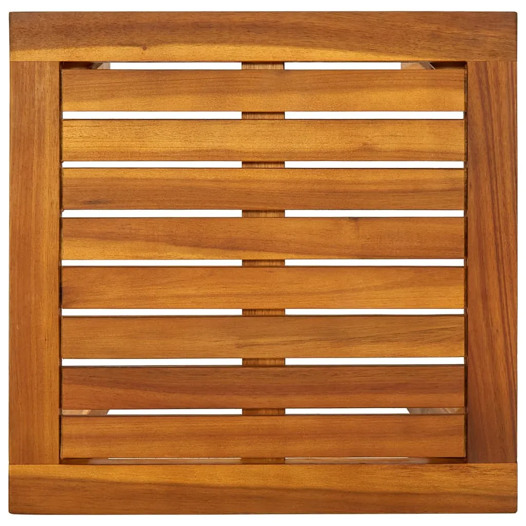 Echtholz Sonnenliege 200 x 66 x 34 cm Schwarz mit Tisch 40 x 40 x 40 cm