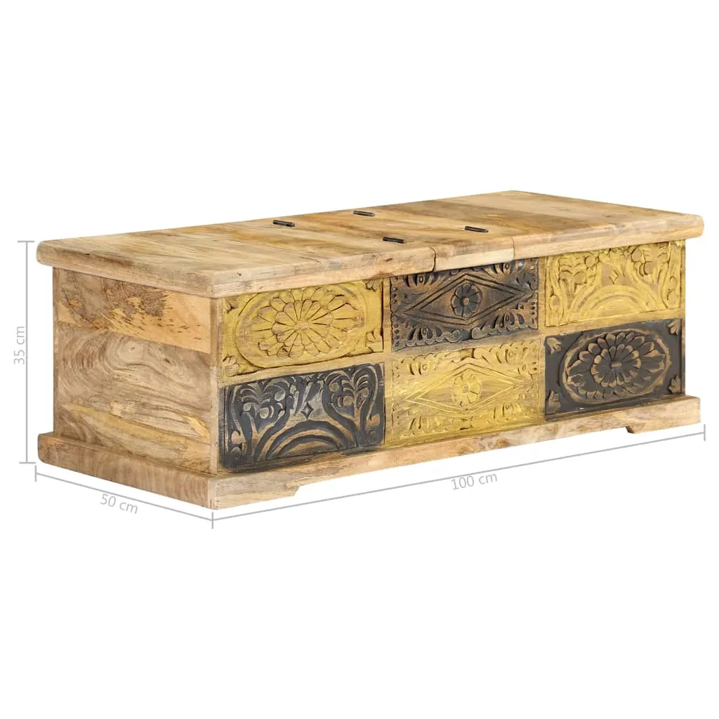 Rustikaler Couchtisch aus Vollholz 100 x 50 x 35 cm