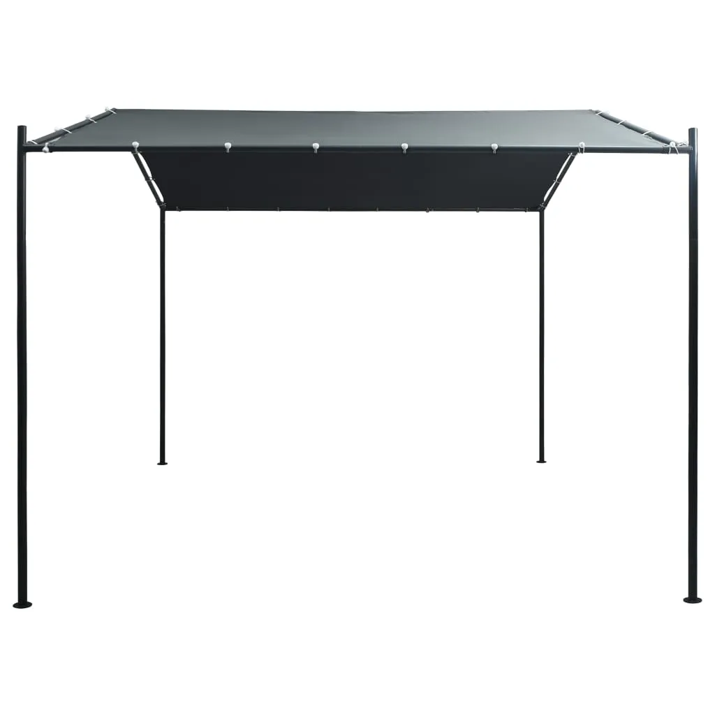 Pavillon 3x3x2,6 m Anthrazit mit Stahlrahmen und Oxford-Gewebe