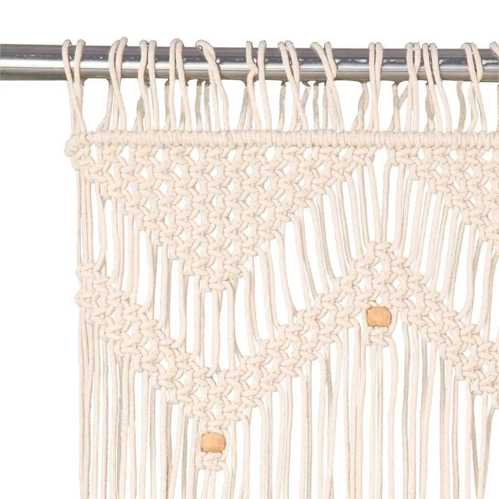 Fadengardine Makramee 140 x 240 cm Creme Baumwolle
