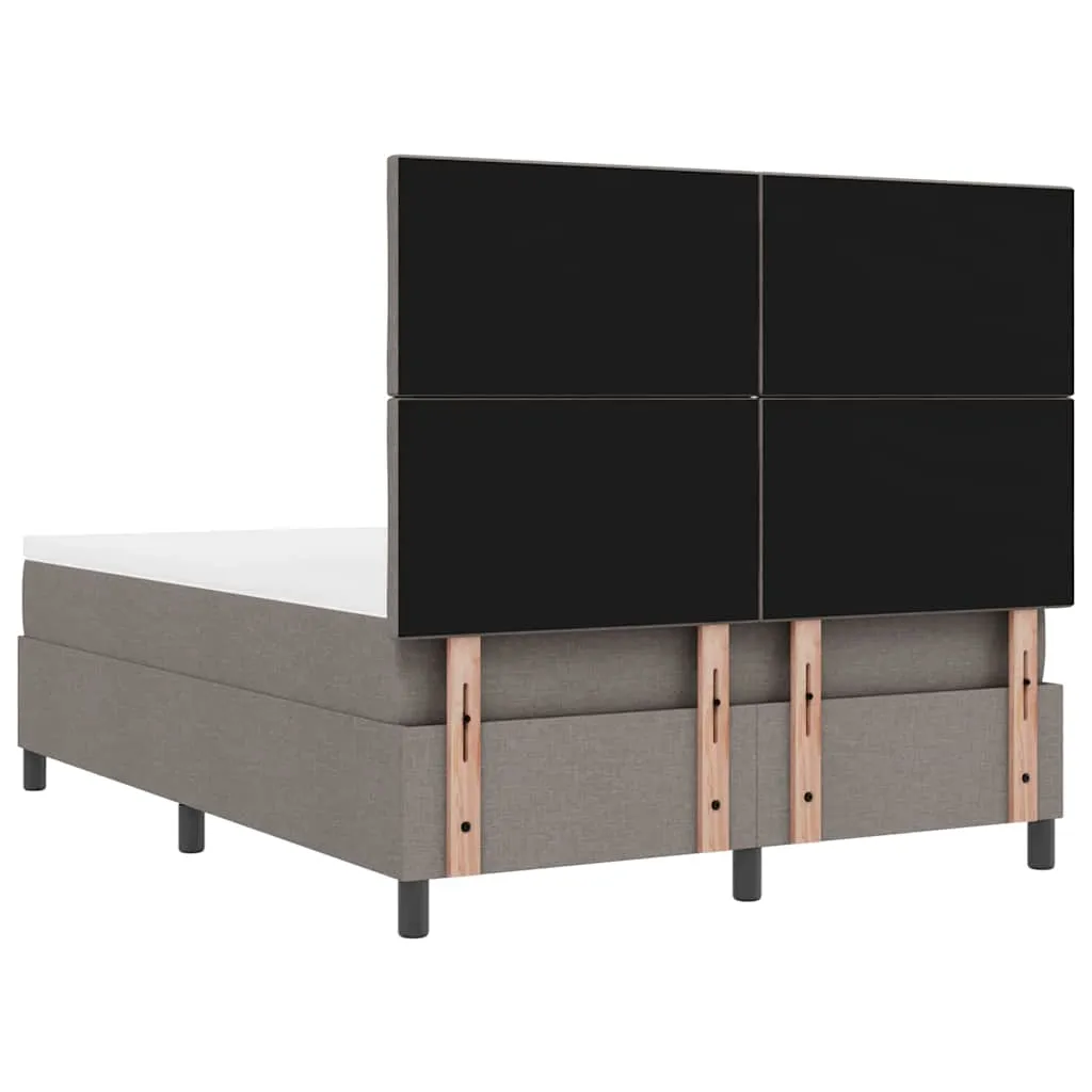 Boxspringbett Taupe 160x200 cm mit verstellbarem Kopfteil