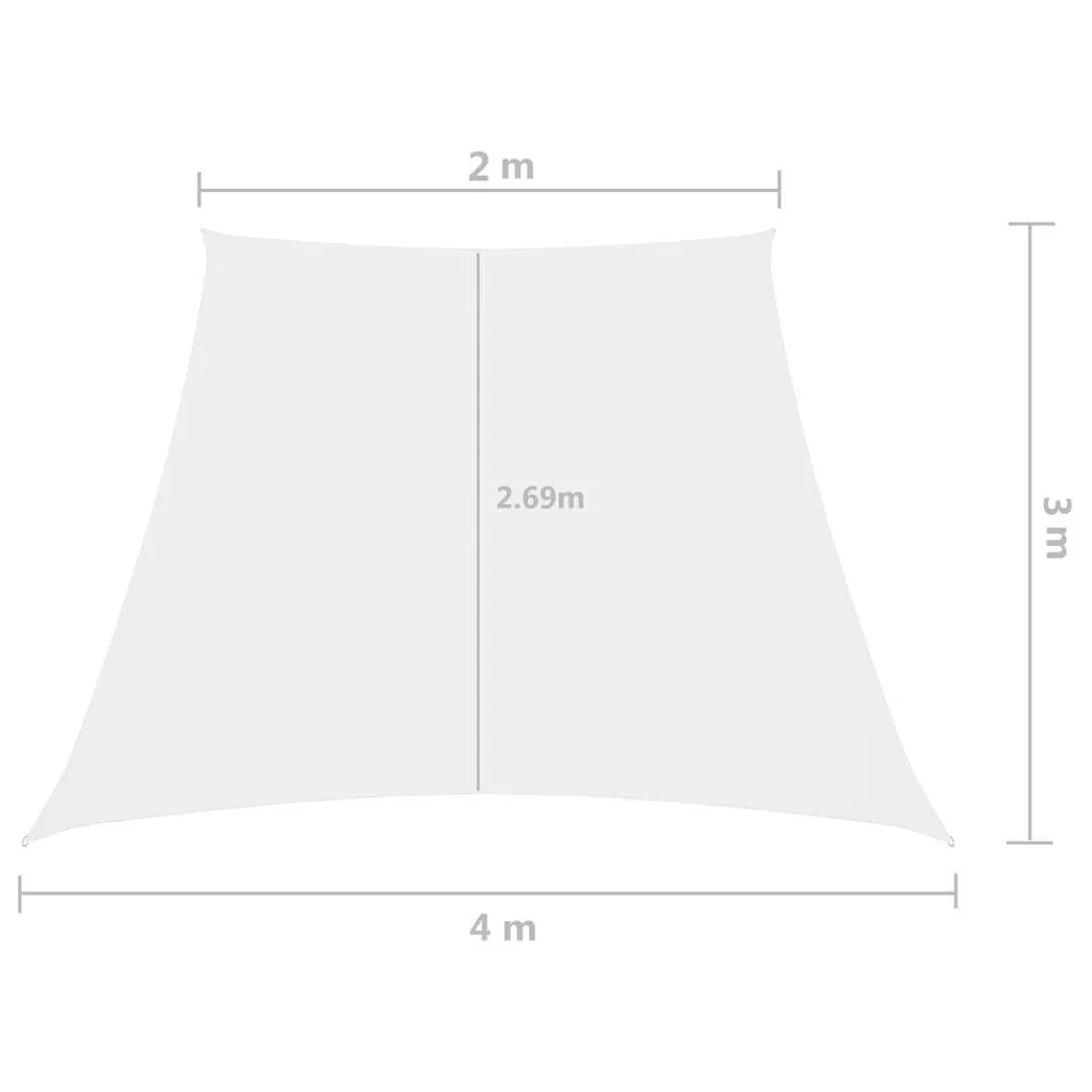Sonnensegel Trapez 2/4 x 3 m Weiß PU-beschichtetes Oxford-Gewebe