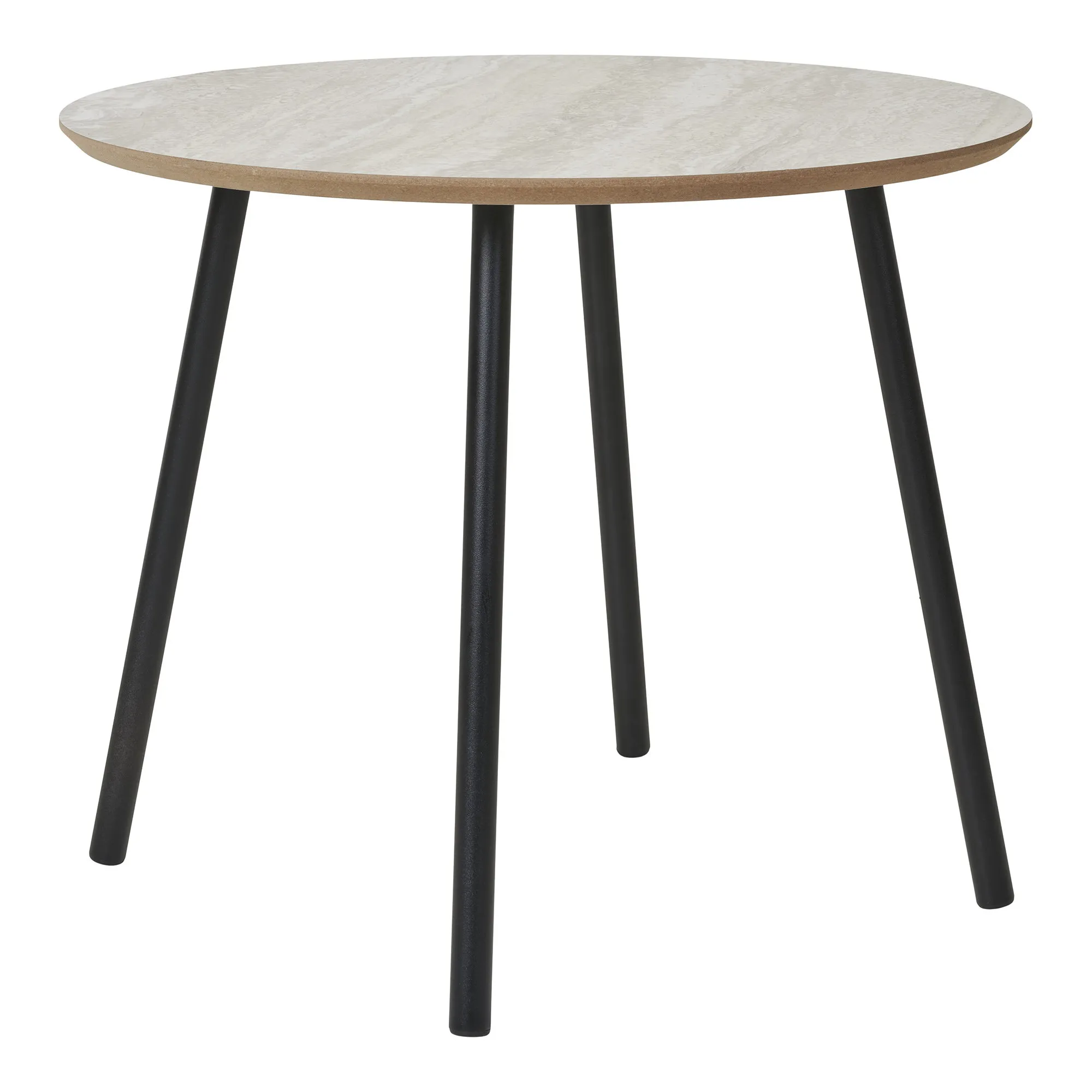 tinkaro Couchtisch Aalst Travertin-Optik ø55x45 cm Schwarz/Beige