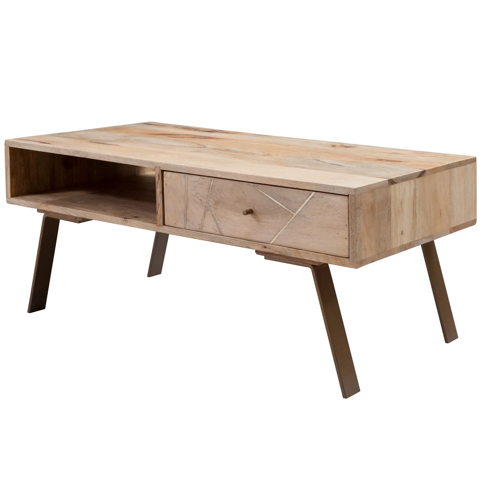 Wohnling Couchtisch SIKAR 95x42x50cm Mango Massivholz / Metall Sofatisch Wohnling Couchtisch SIKAR 95x42x50cm Mango Massivholz / Metall Sofatisch