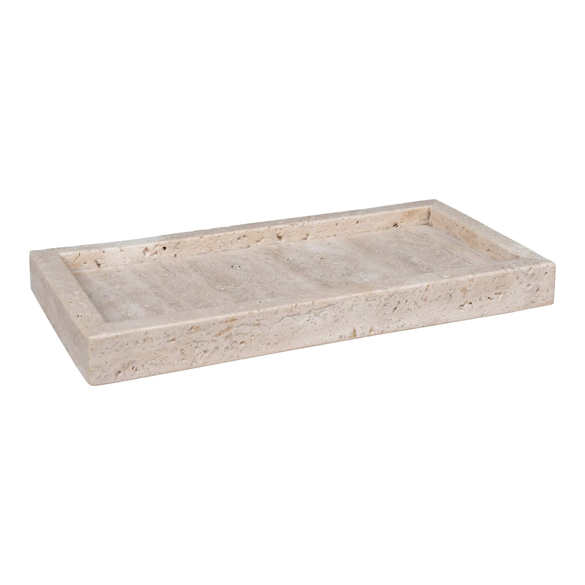 tinkaro Tablett Travertin 30,5 x 15 x 3 cm Natur