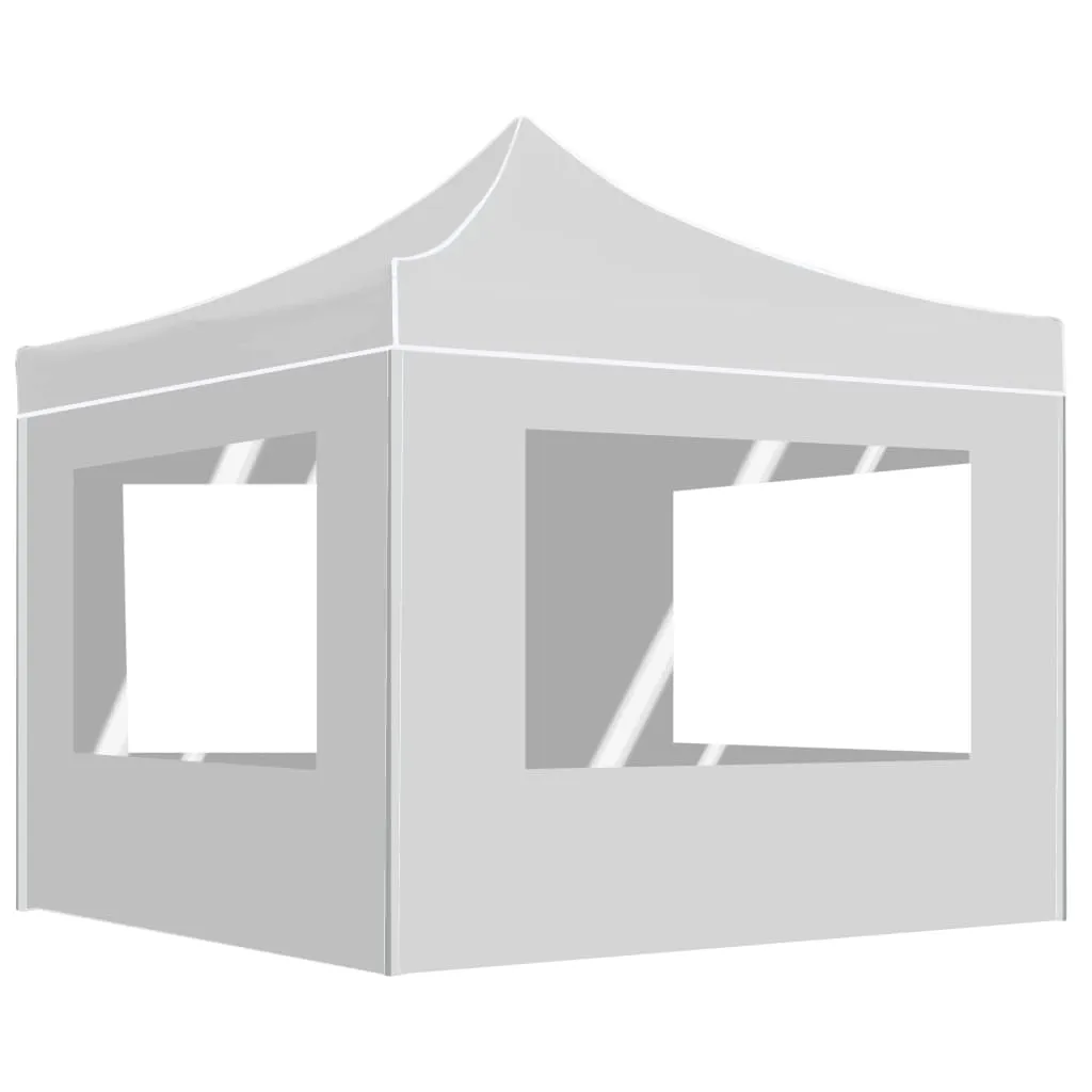 Partyzelt 2x2x3,15 m Weiß mit Aluminiumrahmen und PVC-Beschichtung