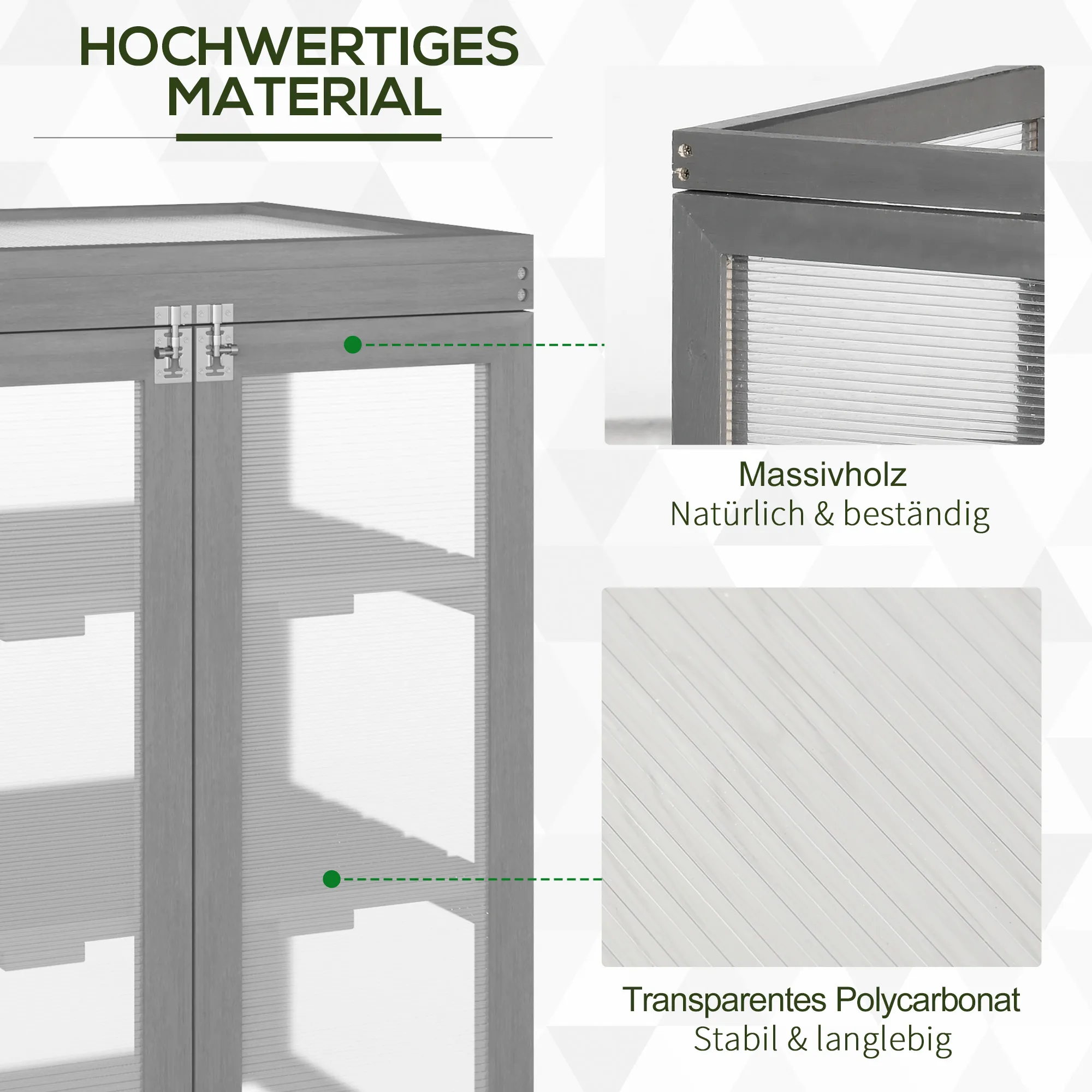 Kompaktes Gewächshaus 58B x 44T x 78H cm Dunkelgrau