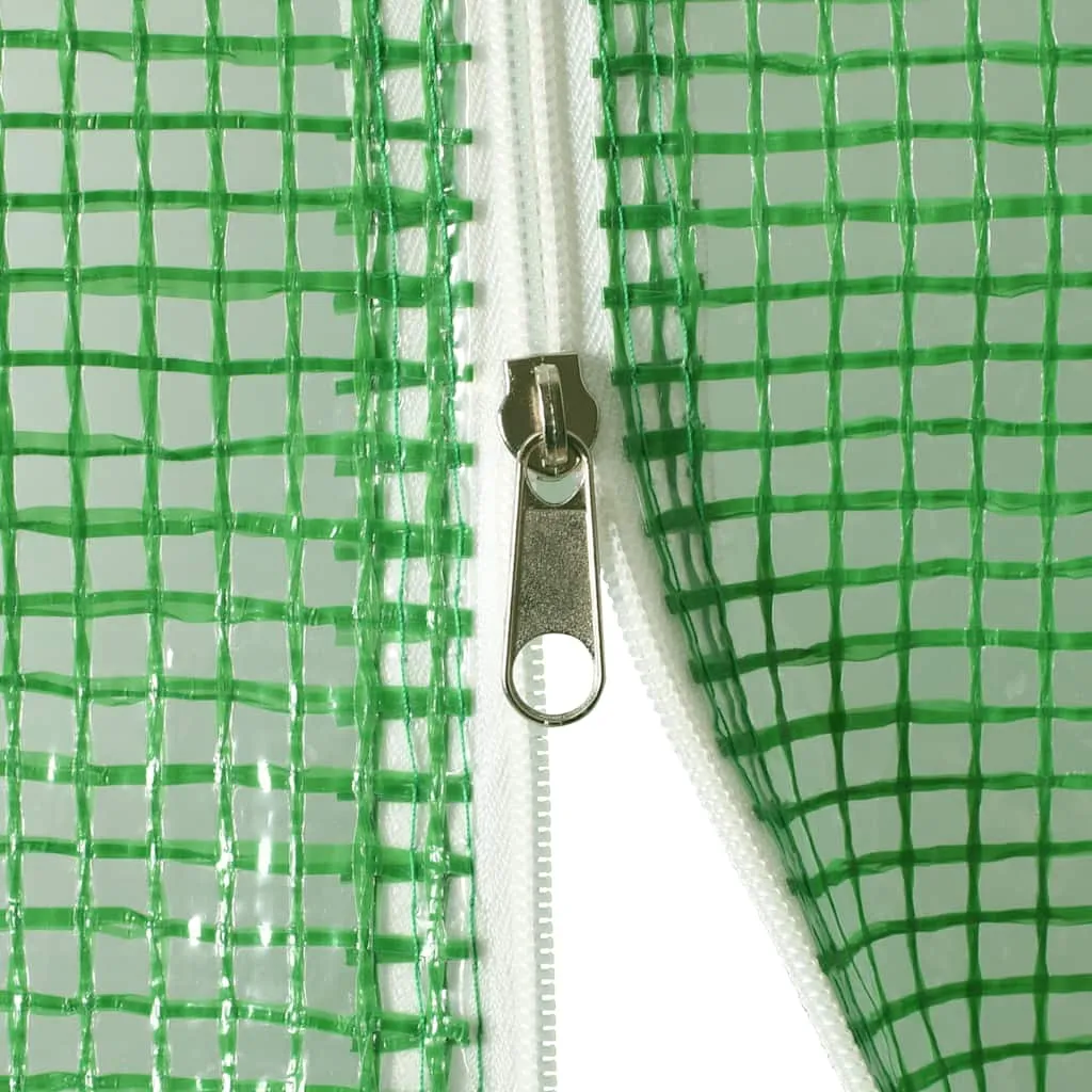 Gewächshaus 15x3x2 m Grün mit PE-Netzgewebe und verzinktem Stahlrahmen