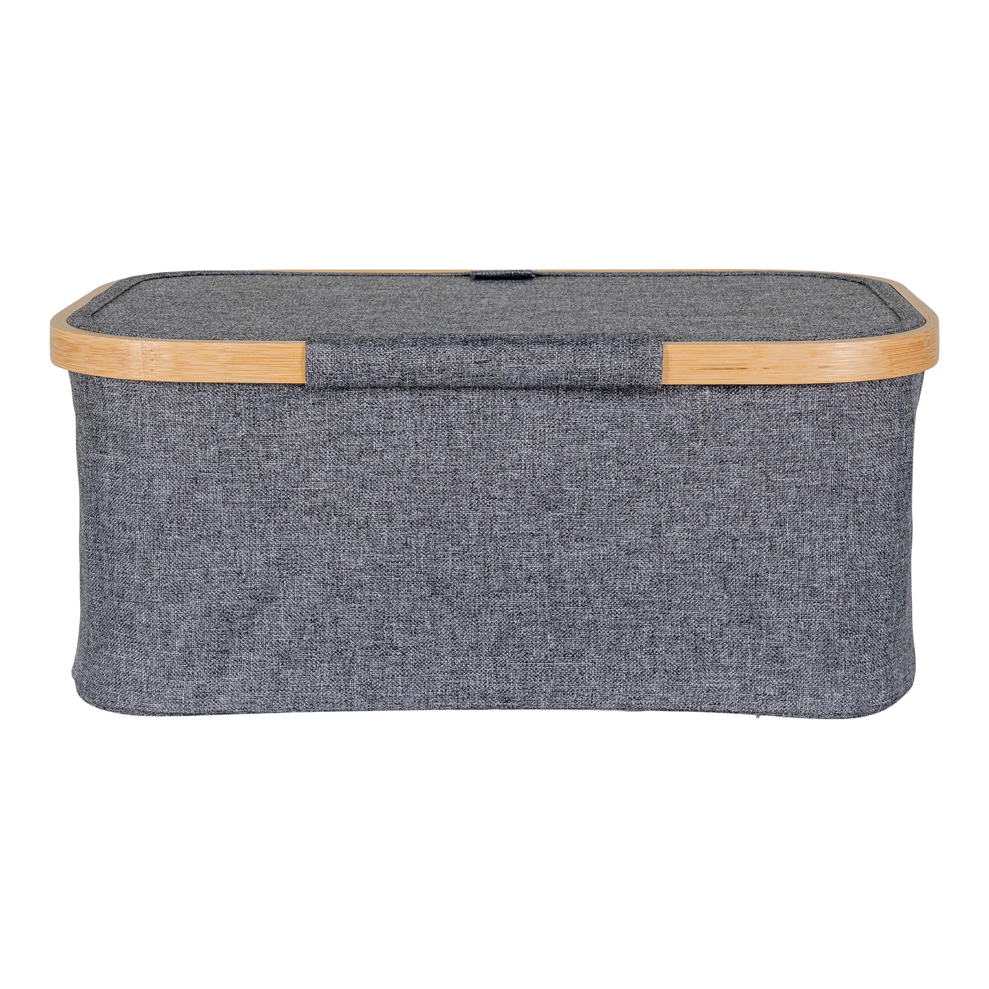 tinkaro Korb Noto Bambus/Textil 38x26x16 cm Dunkelgrau