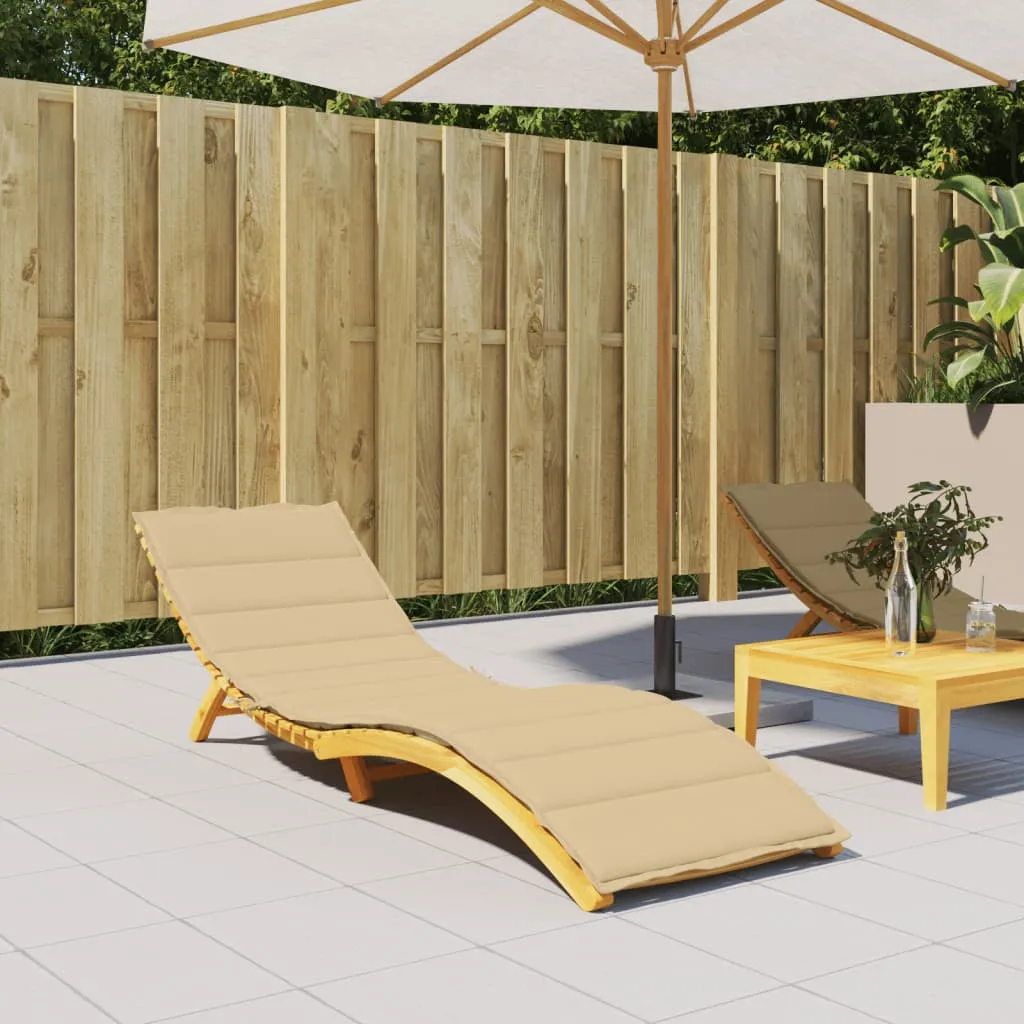 Liegenauflage Melange Beige 200x60x4 cm Polyester mit Schaumstofffaser