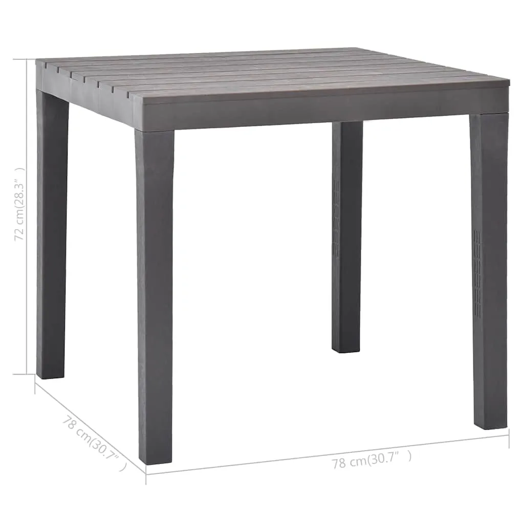 Gartentisch Moccafarben 78 x 78 x 72 cm Kunststoff