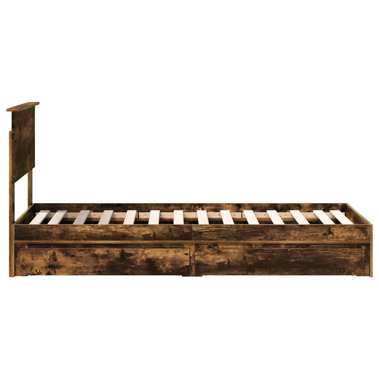 Aufbewahrungsbett 75 x 190 cm Geräucherte Eiche