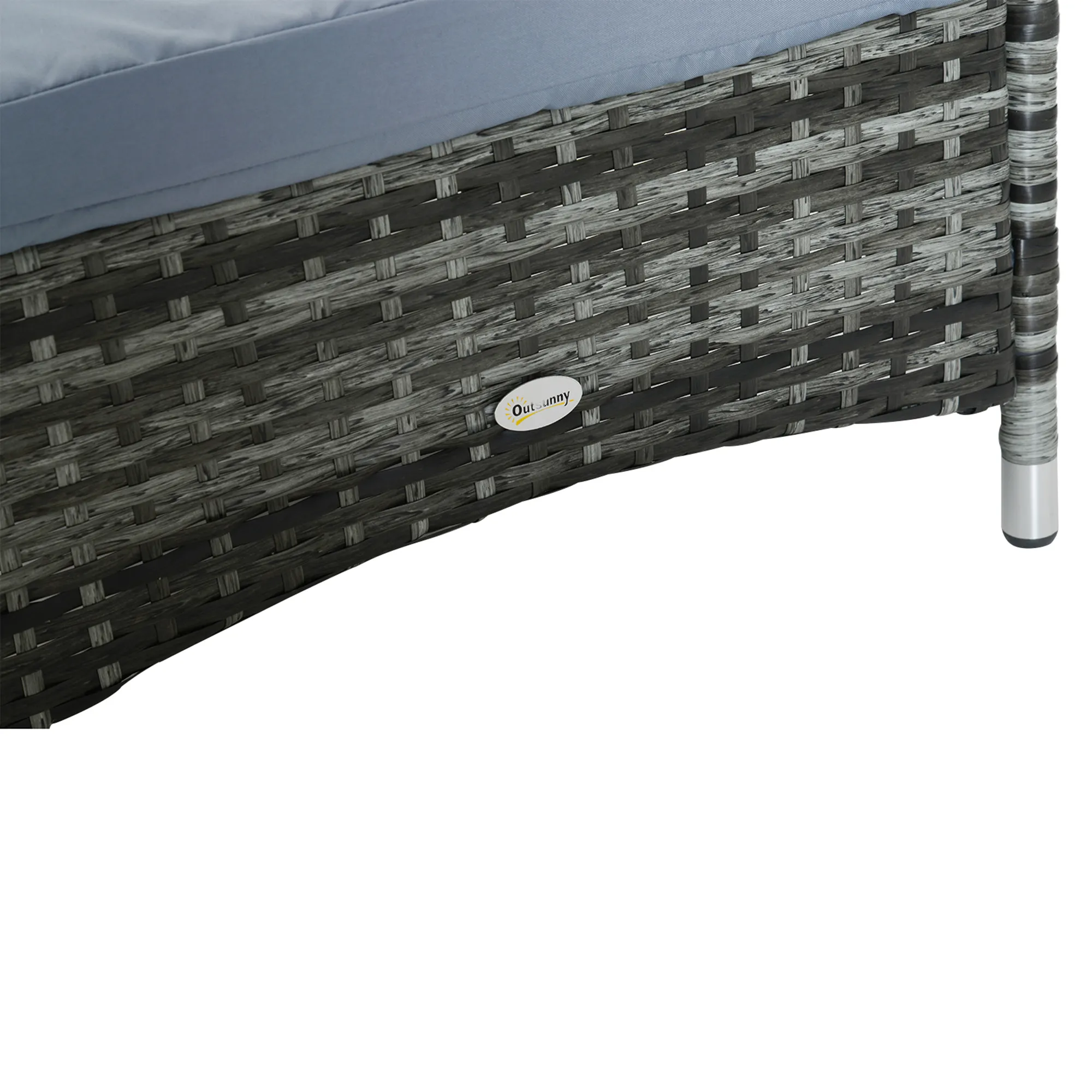 Mobile Gartenliege 200x73x30-103 cm Grau-Blau