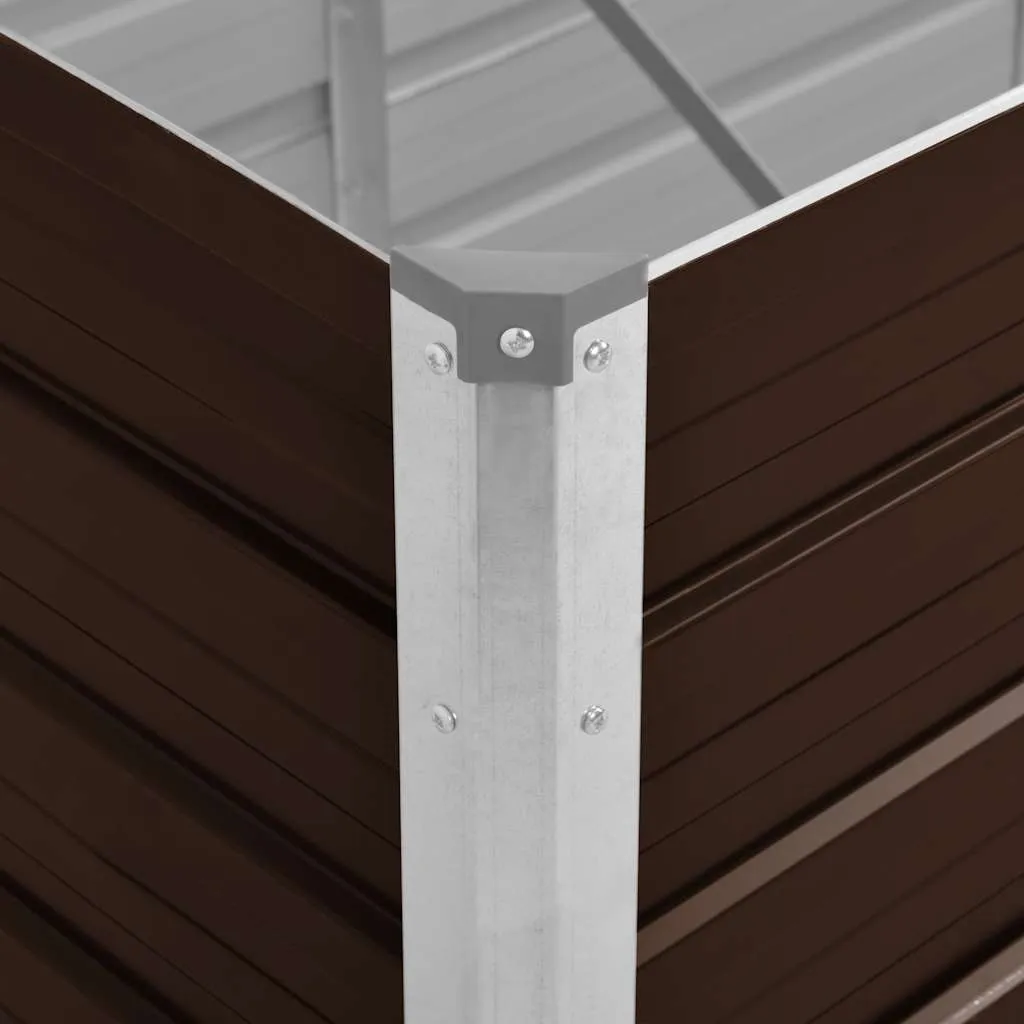 Eleganter Gartenplanter Braun 240 x 80 x 77 cm aus verzinktem Stahl