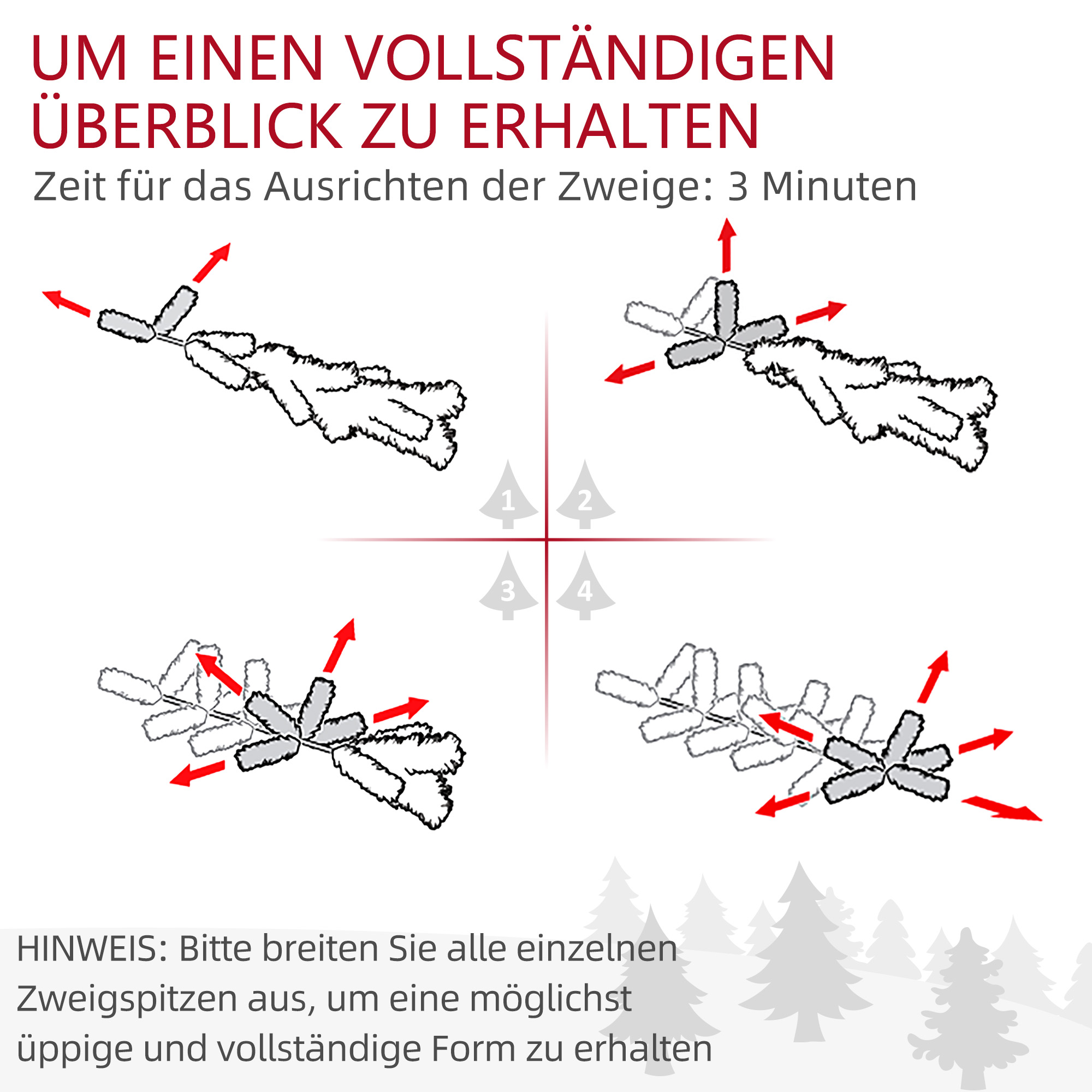 Weihnachtsbaum-Set 2er-Set 107 cm mit LED-Beleuchtung Grün/Weiß