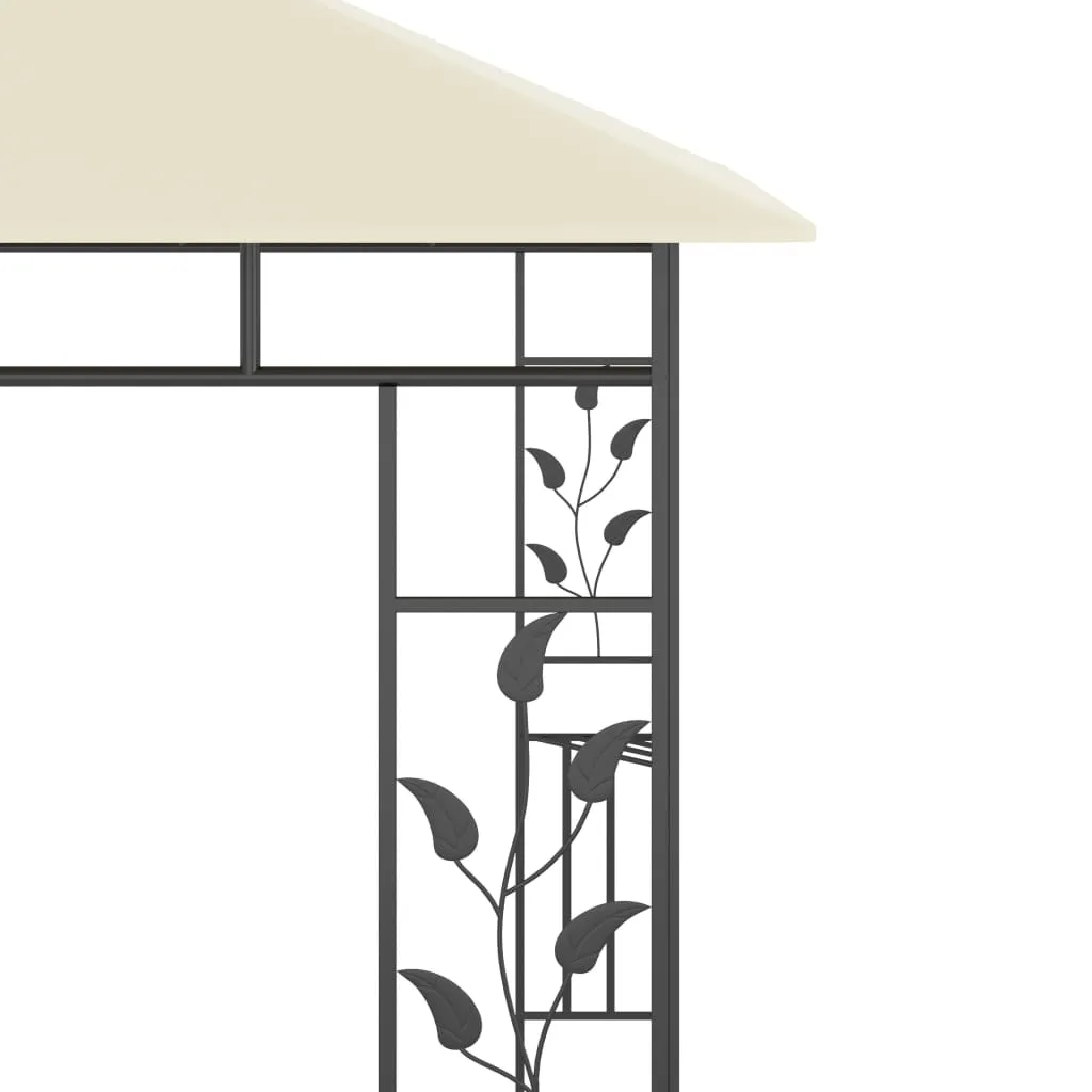 Pavillon 3x3x2,73 m Creme mit Metallrahmen und Stoffdach