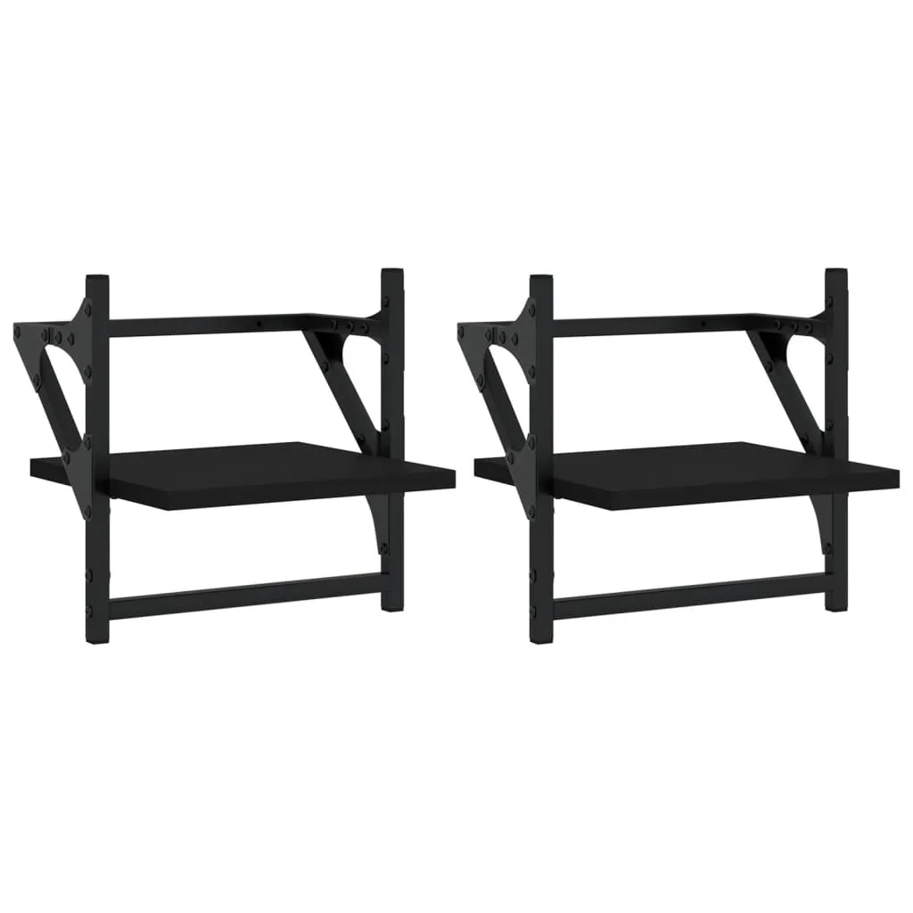 Schwarzes Wandregal 30 x 25 x 30 cm aus Holzwerkstoff