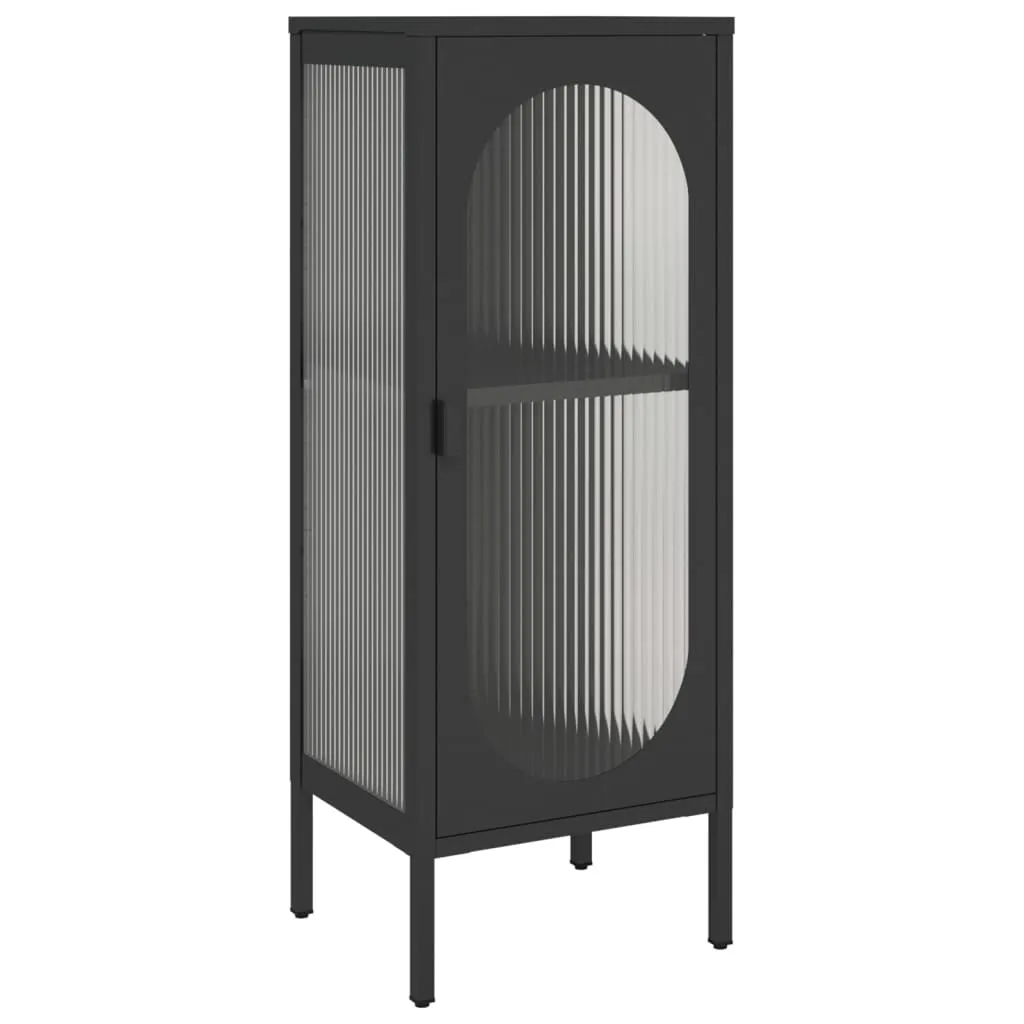 Klassisches Sideboard 40x35x105 cm Schwarz mit pulverbeschichtetem Stahl
