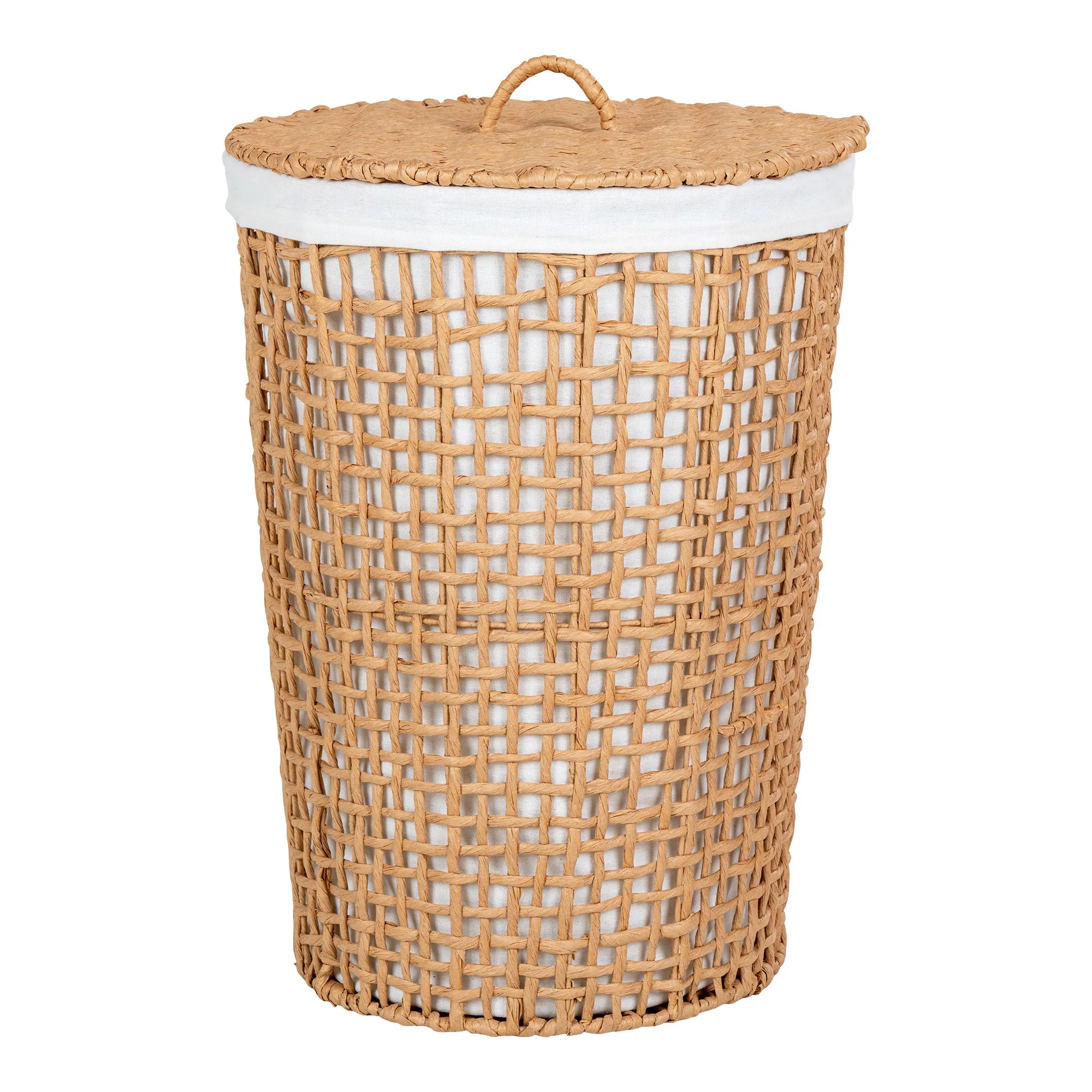 tinkaro Wäschekorb Pomal ø42x56 cm Natur / Weiß