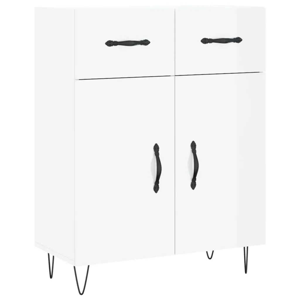 Sideboard Hochglanz-Weiß 69,5x34x90 cm Holzwerkstoff