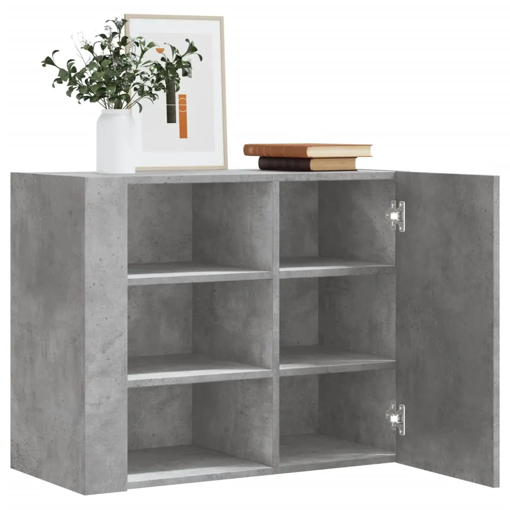 Wandschrank Betongrau 75 x 35 x 60 cm aus Holzwerkstoff