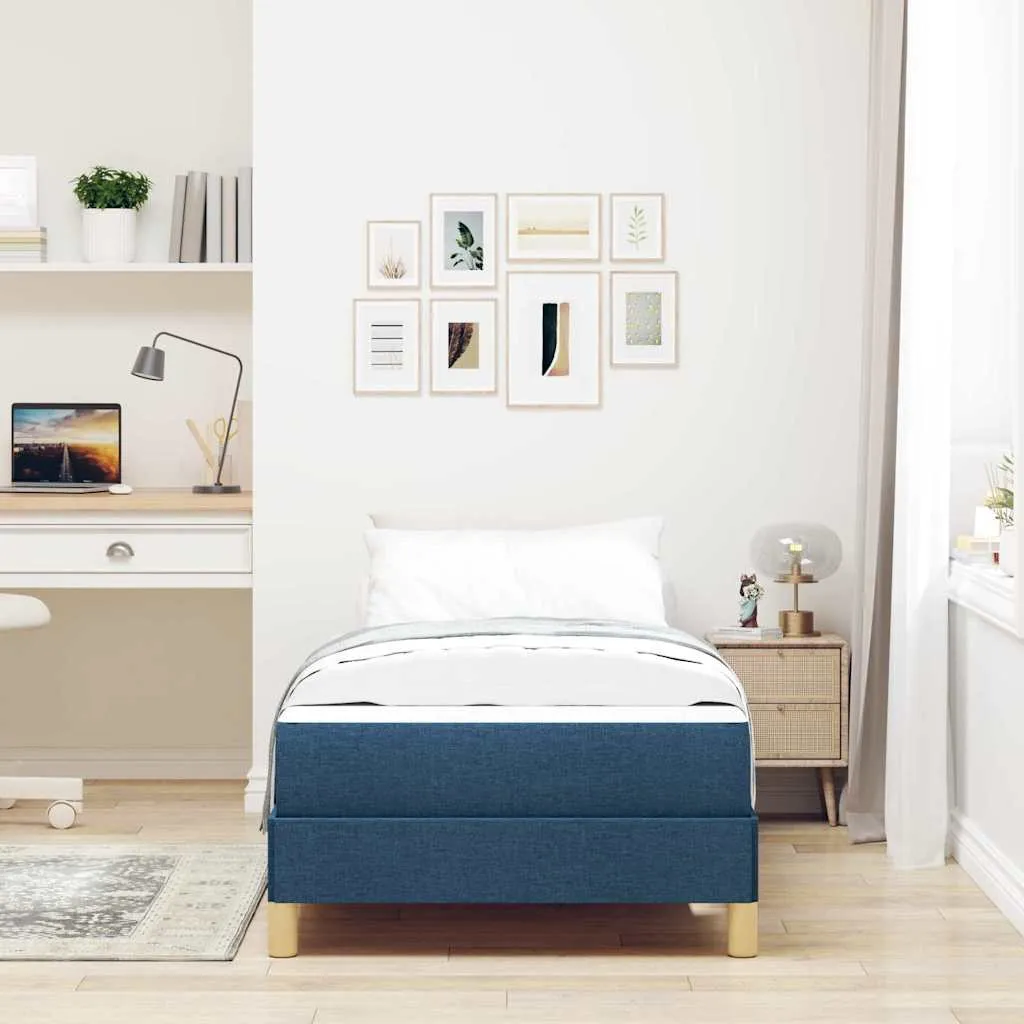 Boxspringbett mit Matratze, Stoff, 200 x 80 cm, Blau