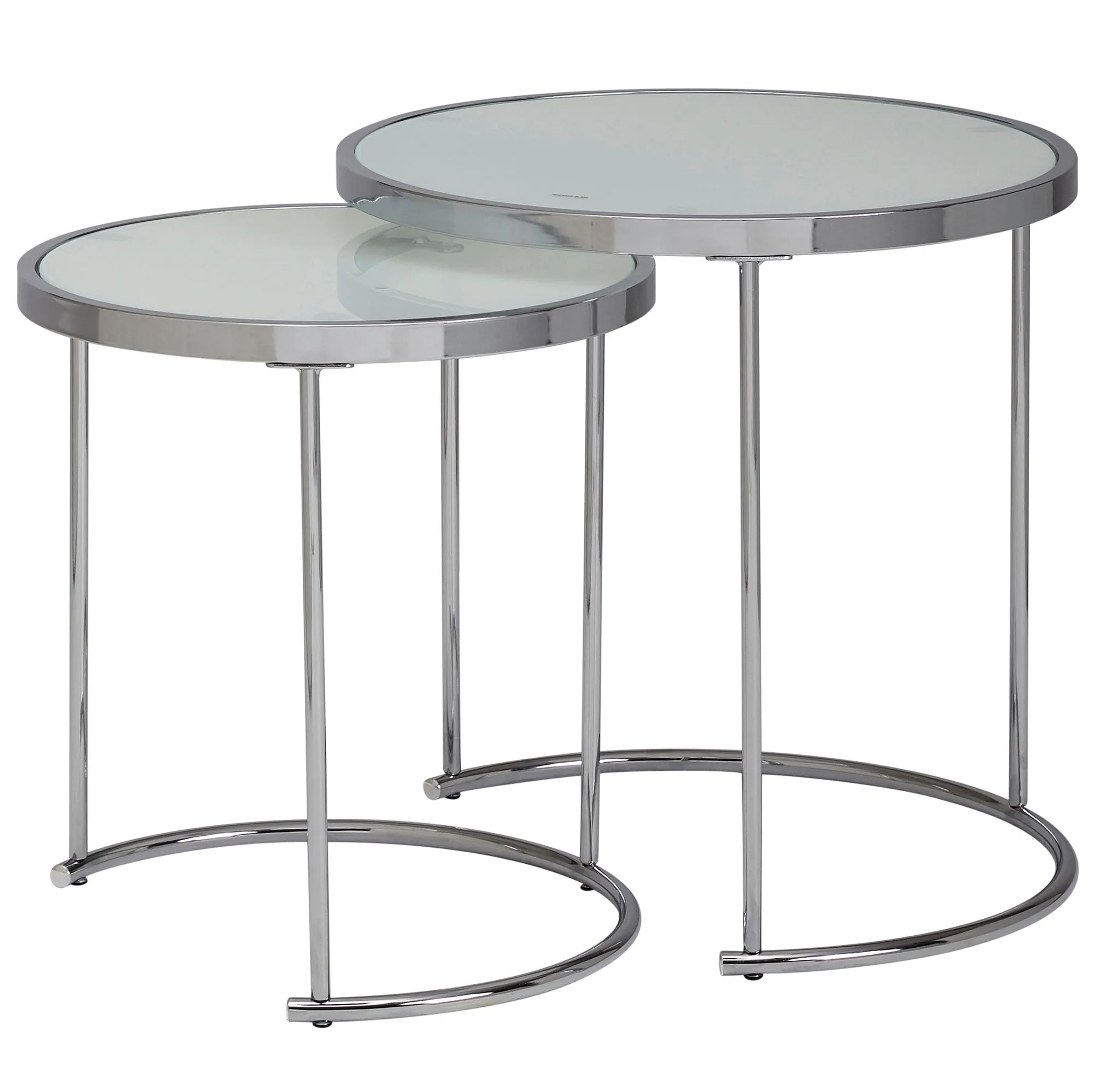 tinkaro Beistelltisch rund SILA Soaftisch Set Weiß Silber Glas Metall Couchtisch tinkaro Beistelltisch rund SILA Soaftisch Set Weiß Silber Glas Metall Couchtisch