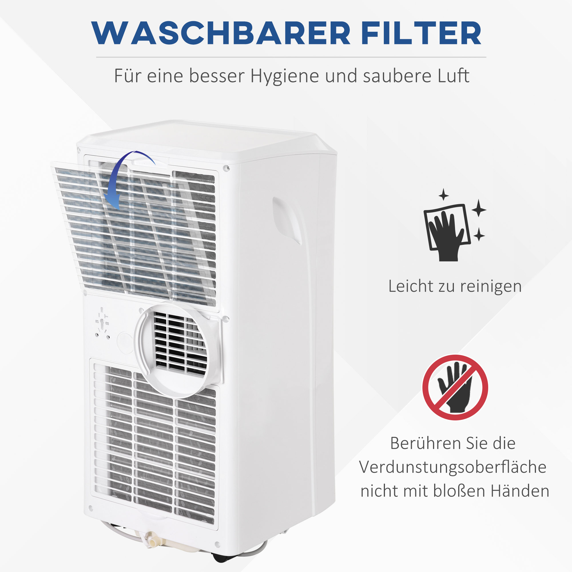 Mobile Klimaanlage 1003W, L35,4 x B33,8 x H69,8 cm, Weiß