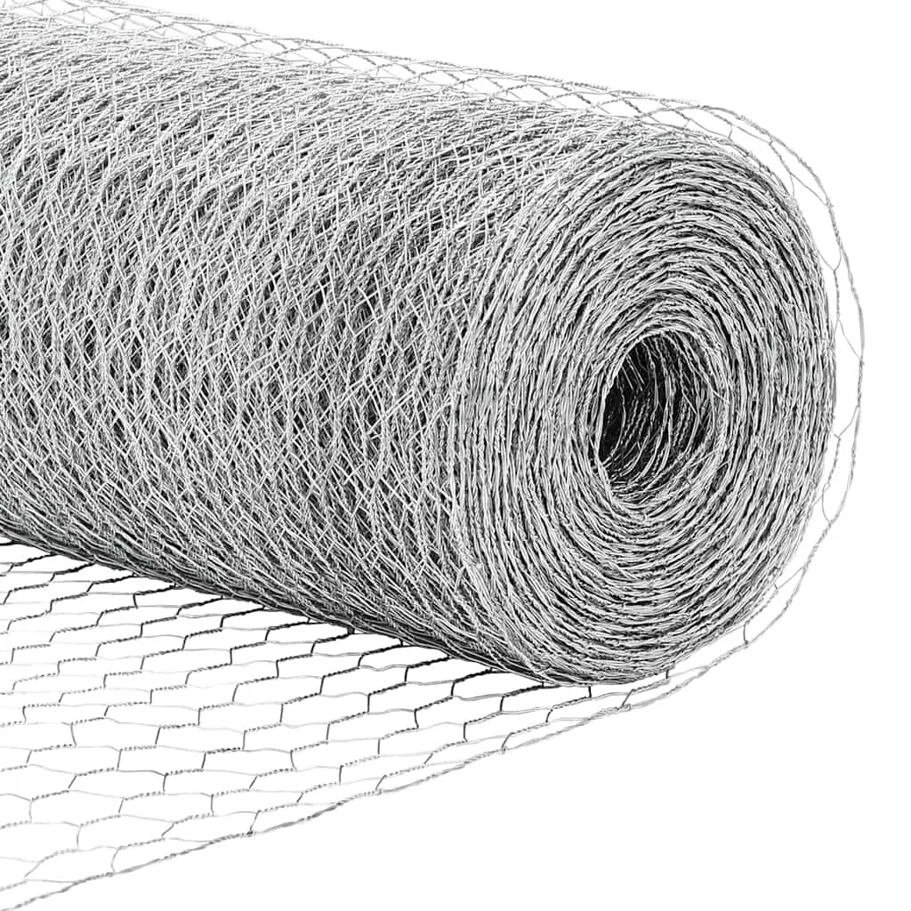 Hexagonzaun Silber 50 x 1,4 m aus verzinktem Stahl