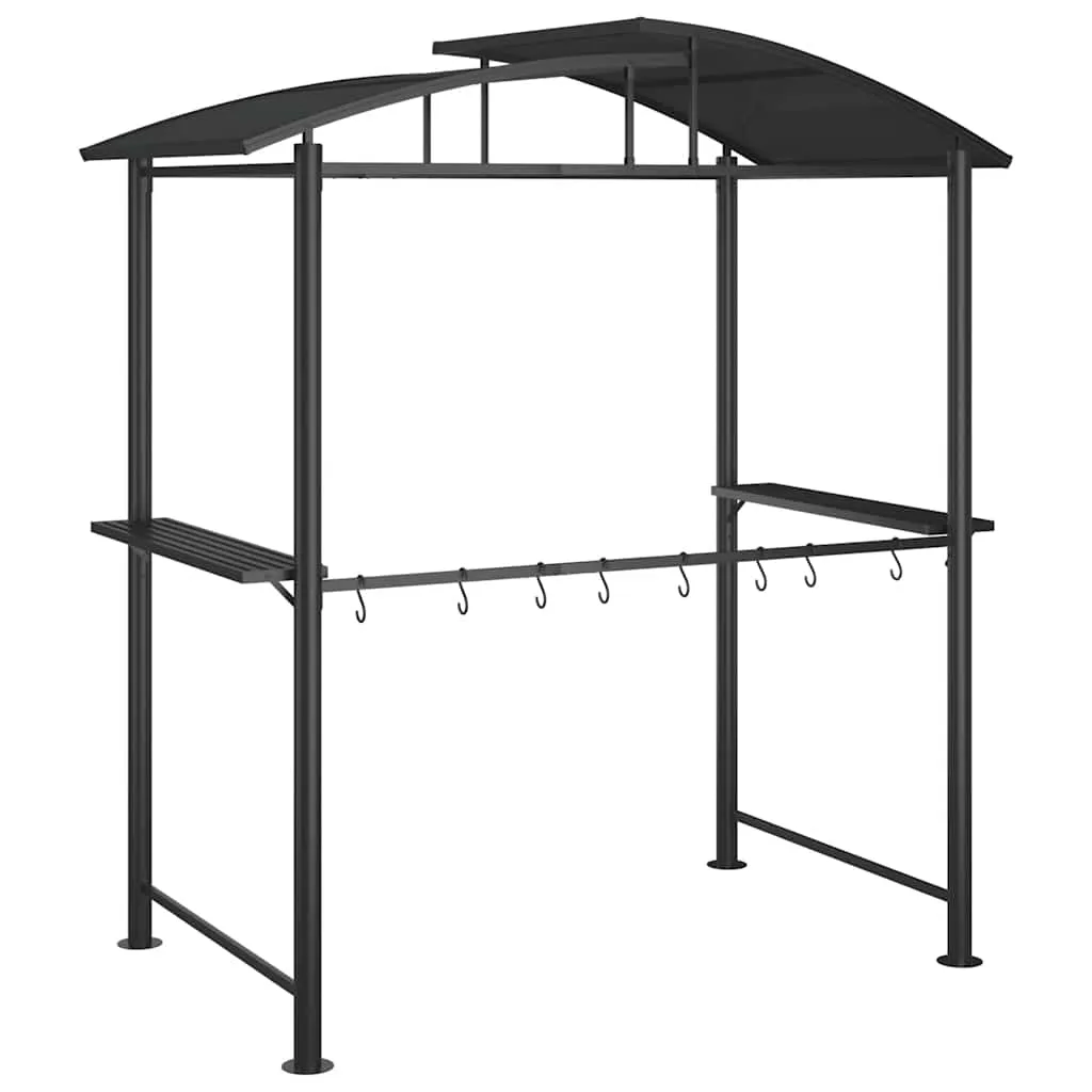 Grillpavillon Anthrazit 210 x 114 x 230 cm mit Stahlrahmen und PC-Dach