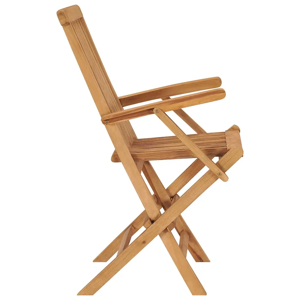 Klappstühle, 2 Stück, mit Armlehnen, Teakholz