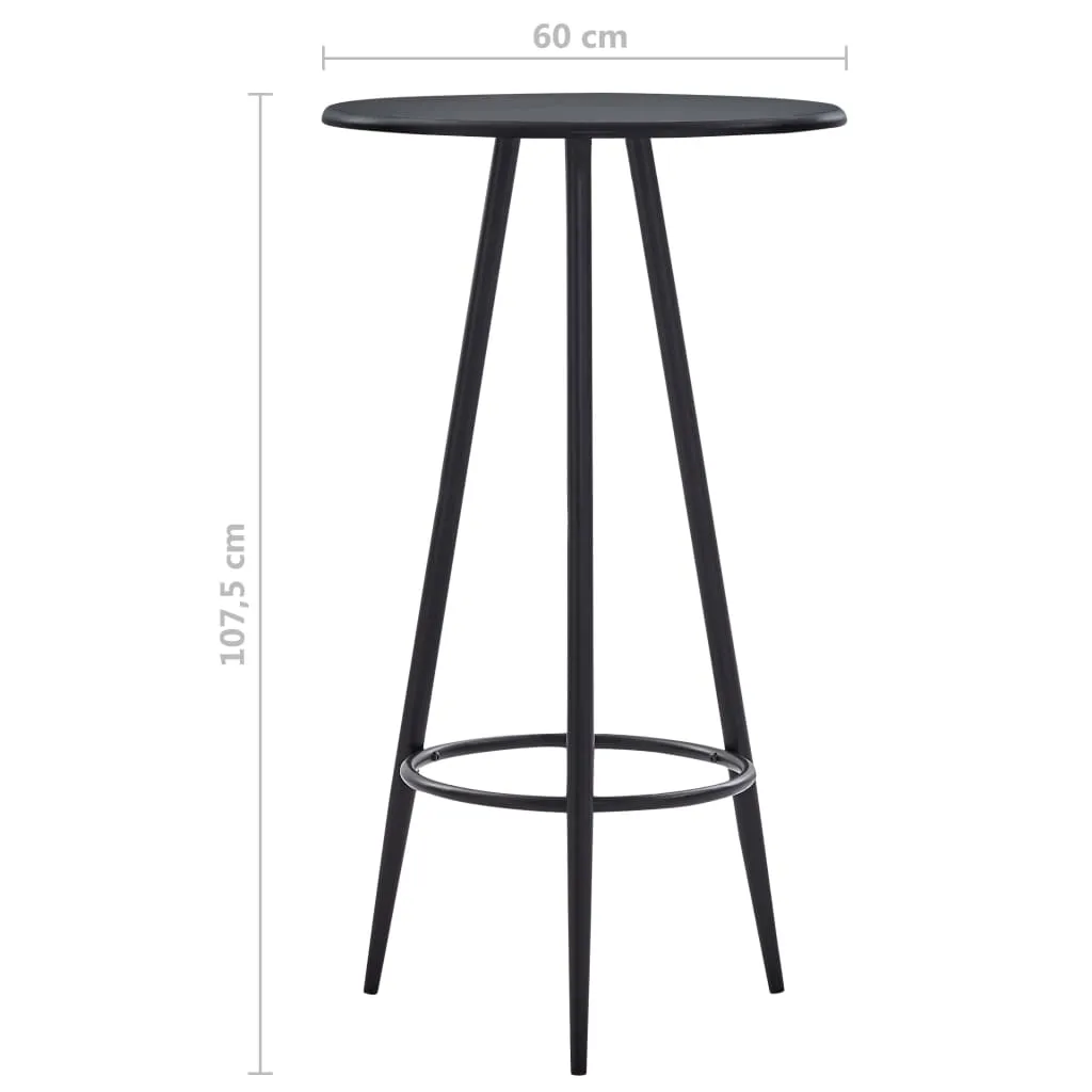 Schwarzer Stehtisch 60 x 107,5 cm mit MDF-Tischplatte und Stahlbeinen