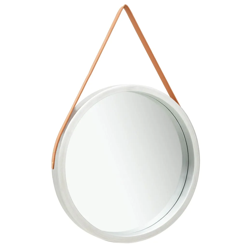 Wandspiegel mit Gürtel 60 cm Silbern