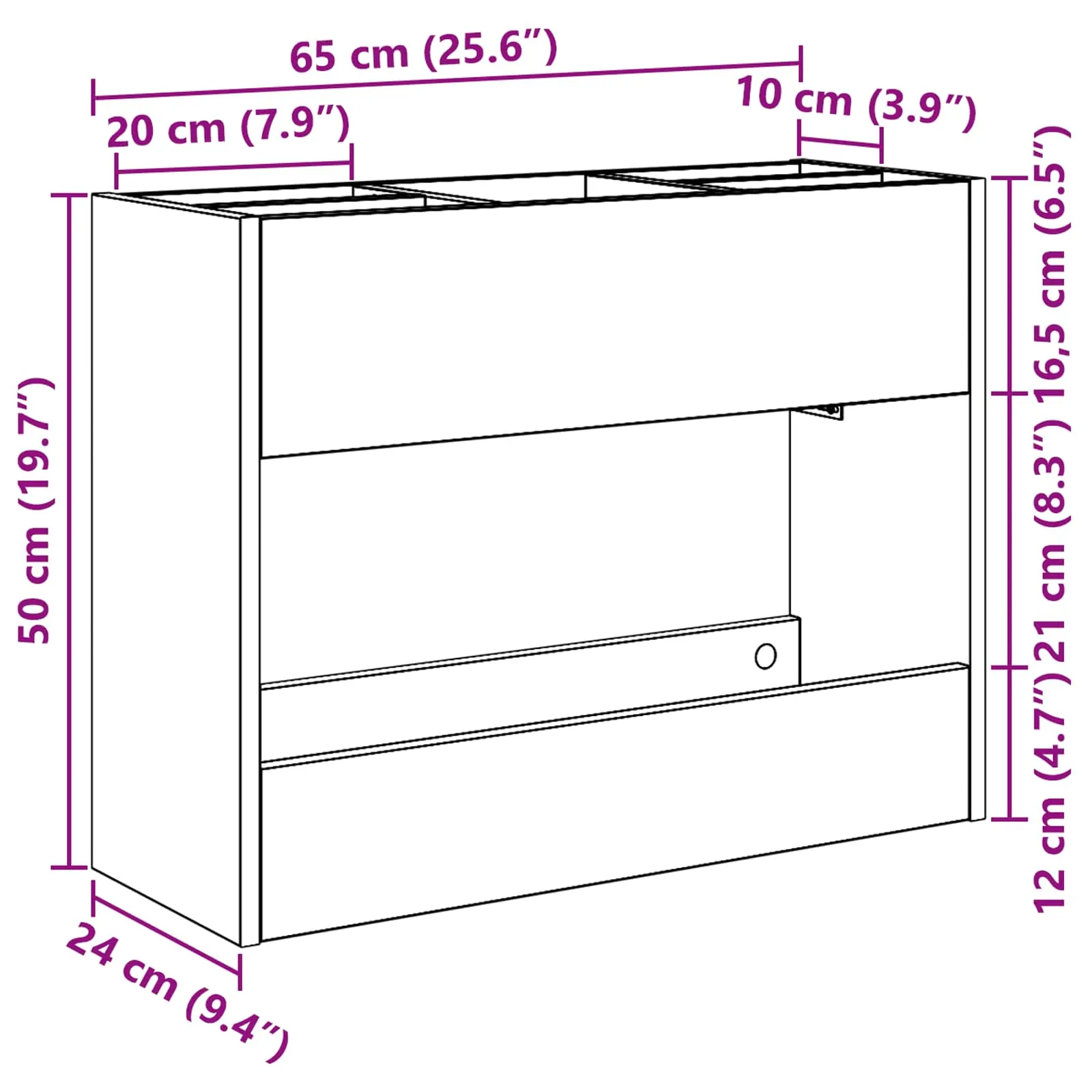 Sonnenschirmhalter Sonoma-Eiche 65 x 24 x 50 cm Holzwerkstoff