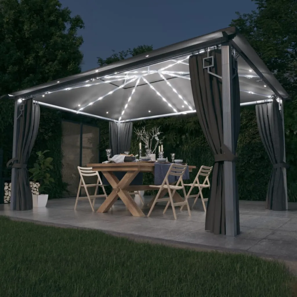 Pavillon Anthrazit 400x300x270 cm mit Aluminium- und Stahlgestell