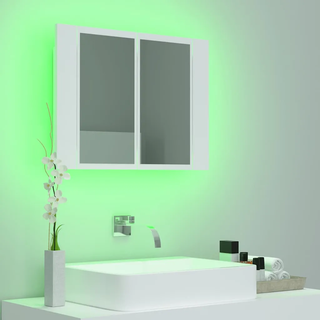 LED-Spiegelschrank Weiß 60 x 12 x 45 cm mit RGB-Licht
