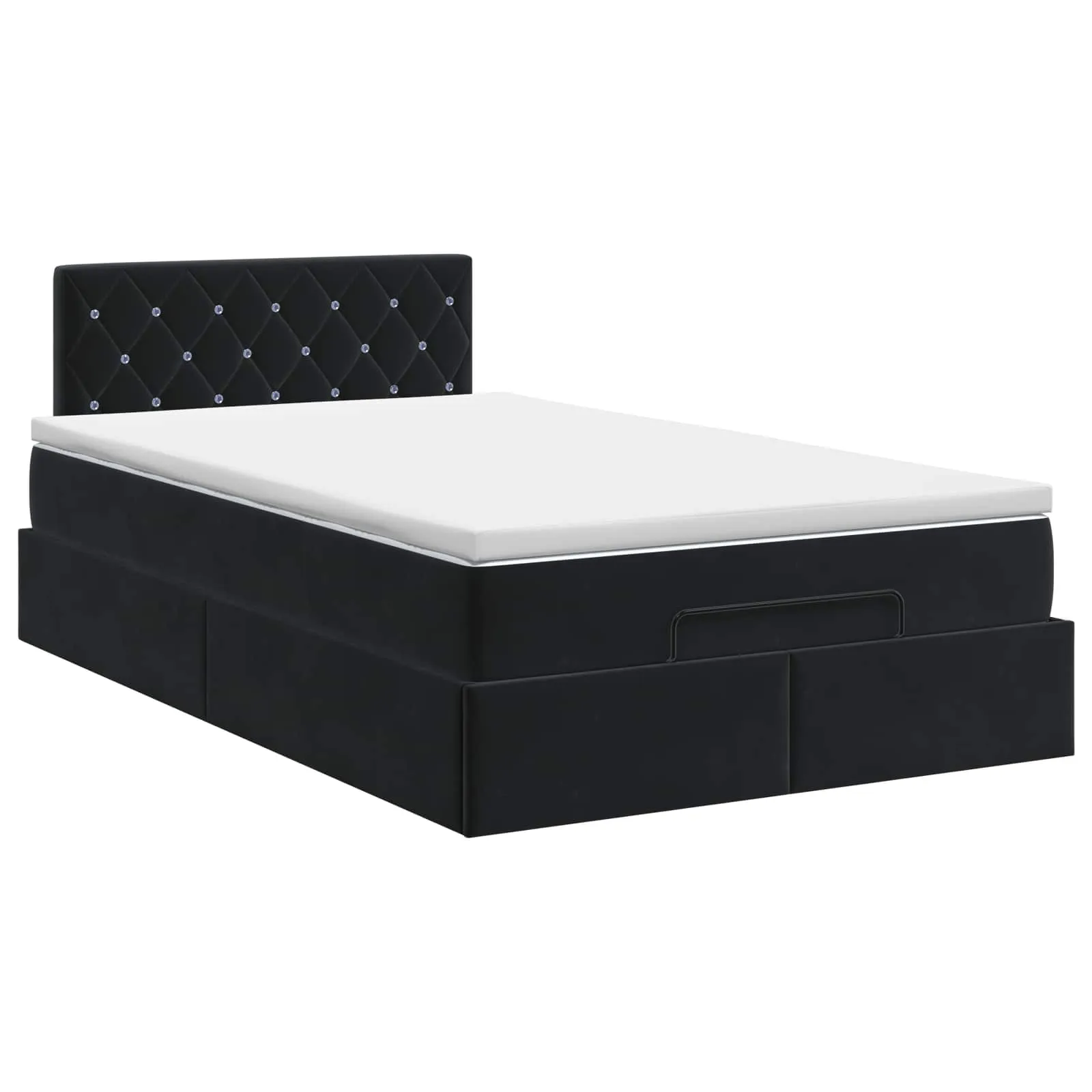 Ottoman Bett mit Matratze 203 x 120 x 88 cm Schwarz
