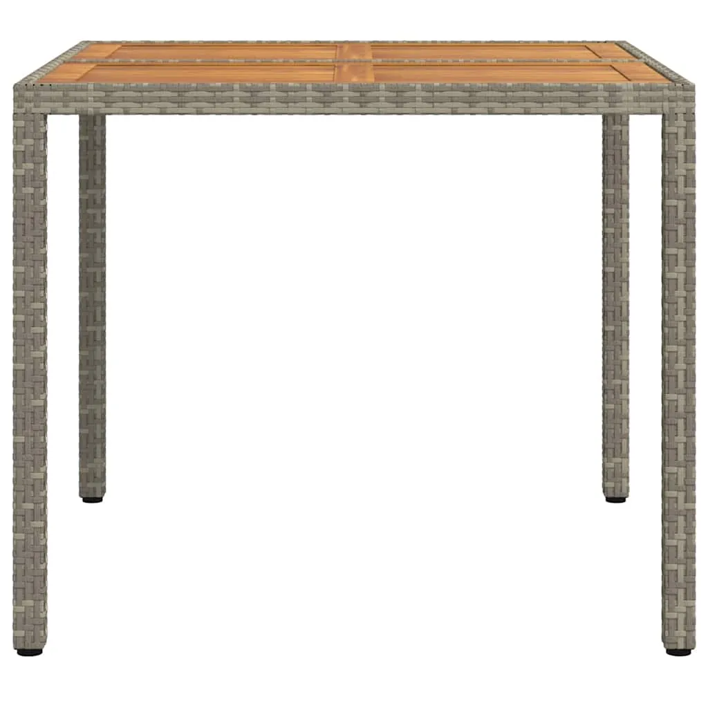 Gartentisch Grau 90 x 90 x 75 cm Poly-Rattan