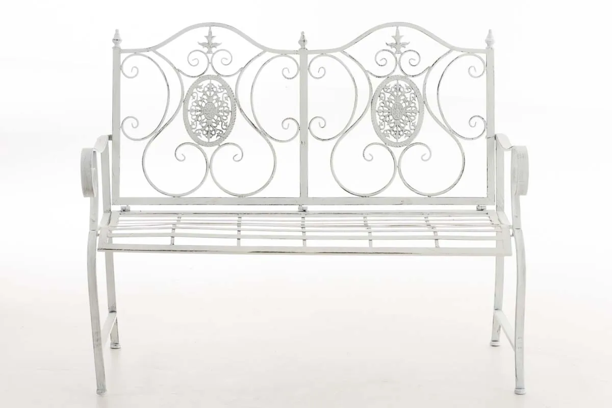 Gartenbank Punjab 116x53x94 cm antik weiß