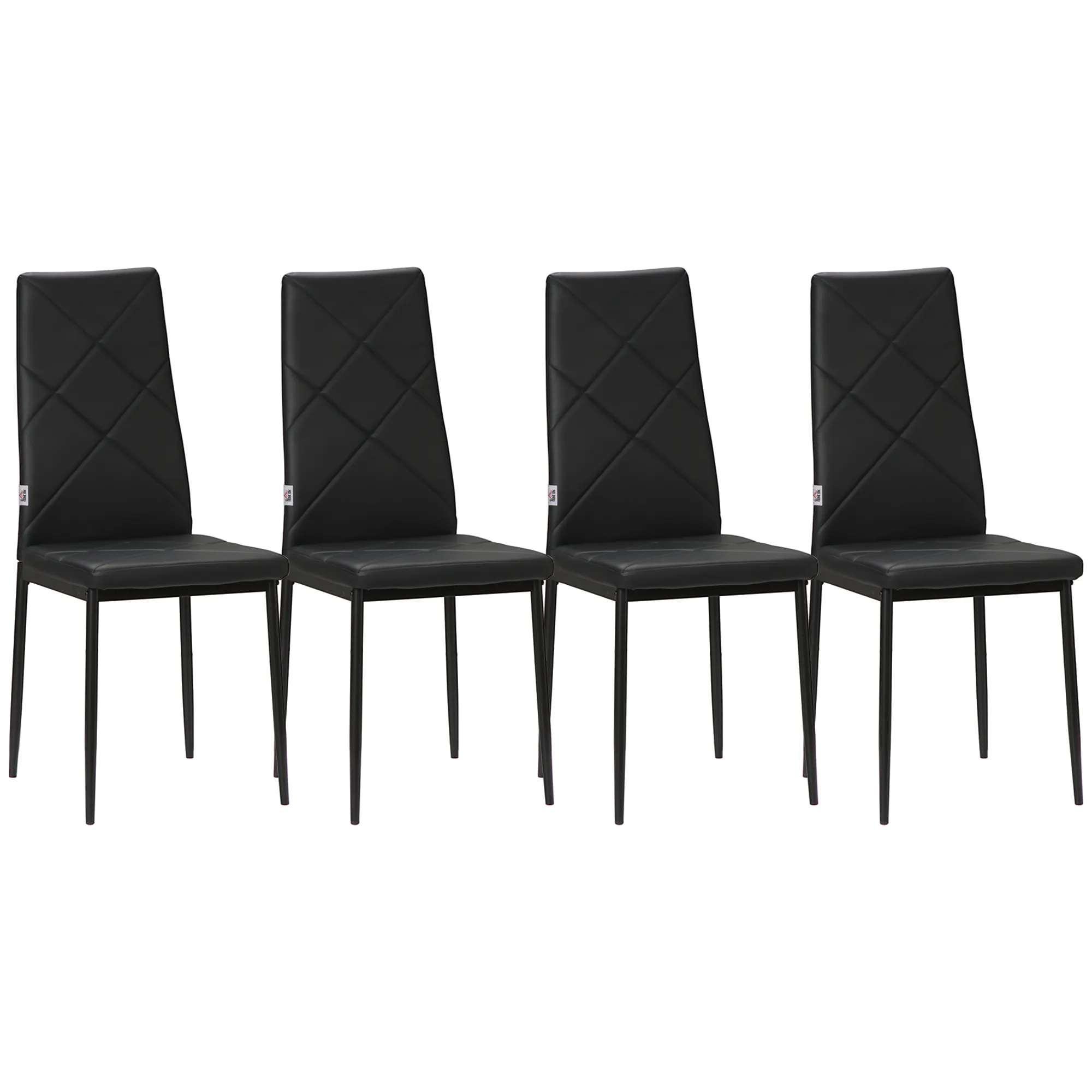 4er-Set Stühle Esszimmerstühle Küchenstühle, modernes Design, 41 cm x 50 cm x 97 cm, Schwarz