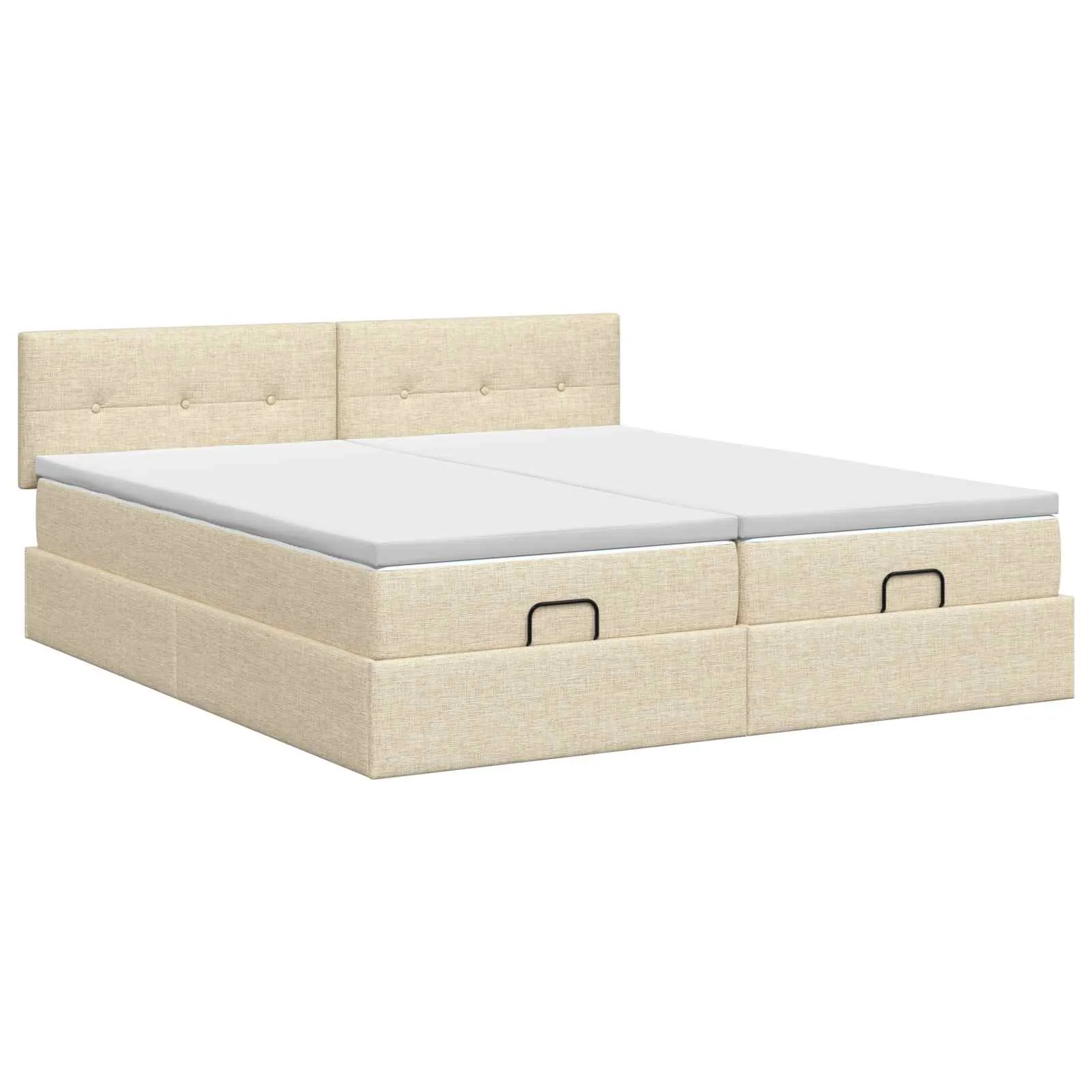 Ottomanbett mit Matratze 200x200 cm Creme