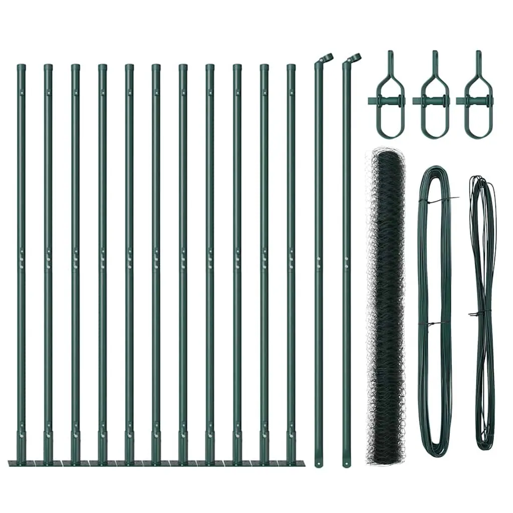 Outdoor-Geländerpfosten Set 2500 x 3,2 x 140 cm Grün