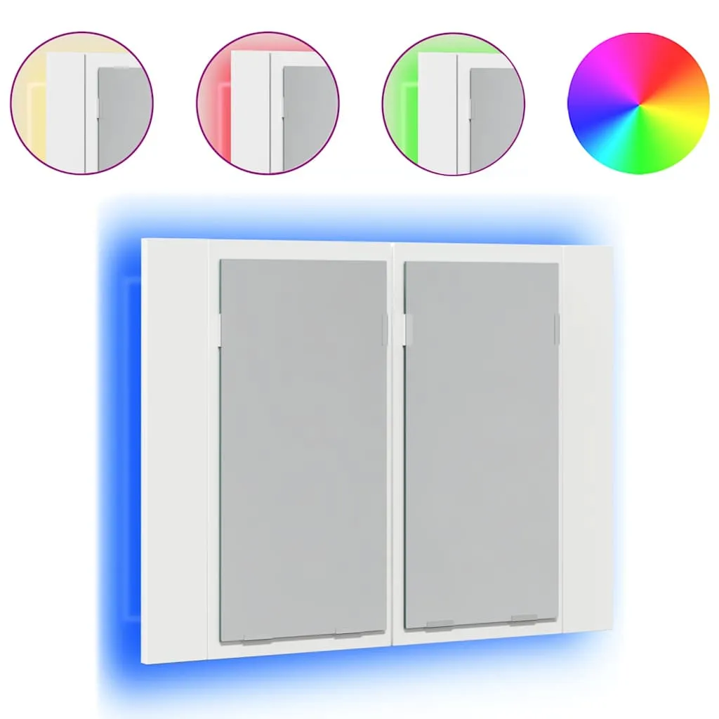 LED-Spiegelschrank Weiß 60 x 12 x 45 cm mit RGB-Licht