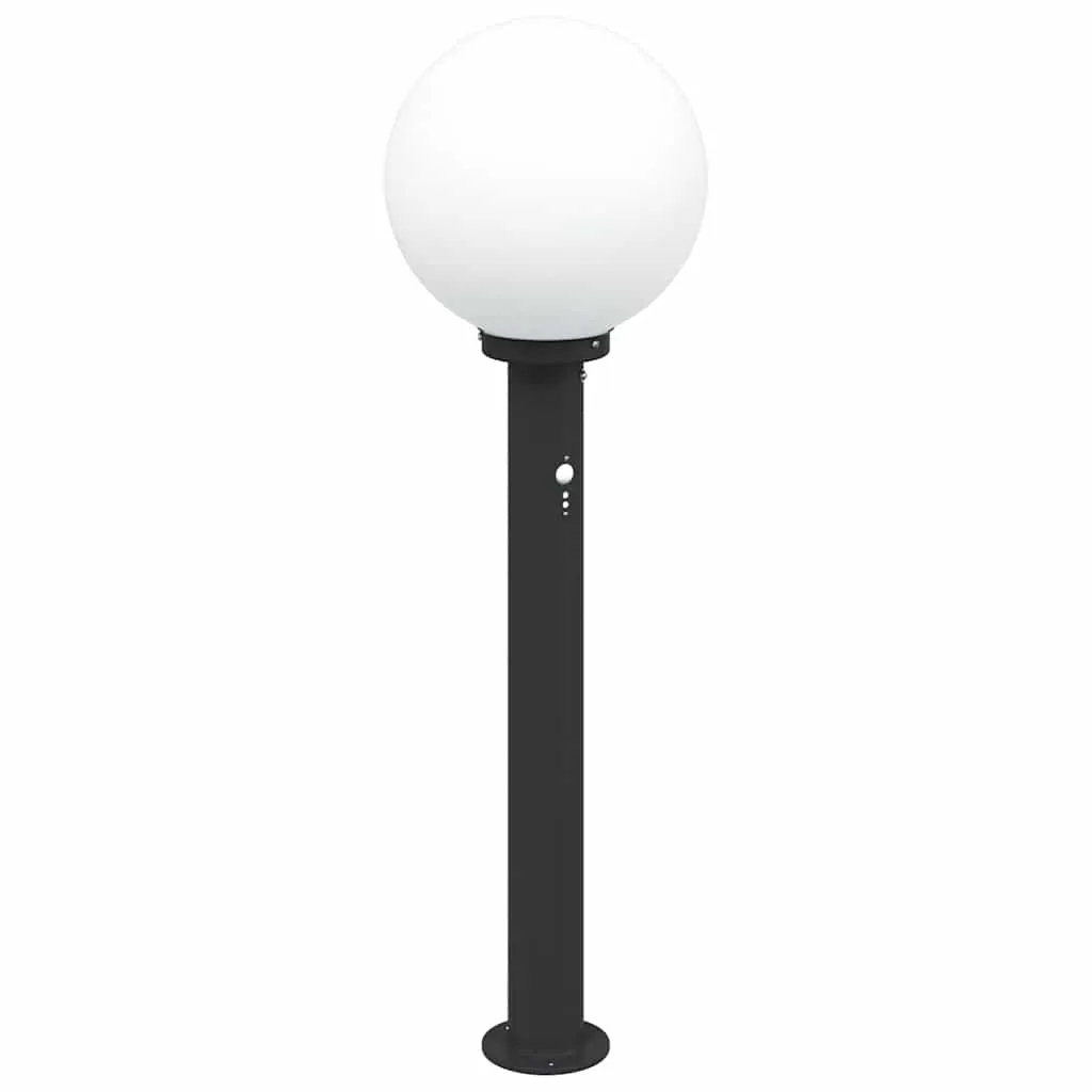 Schwarze Edelstahl Pollerleuchte 25x80 cm mit PIR-Bewegungssensor