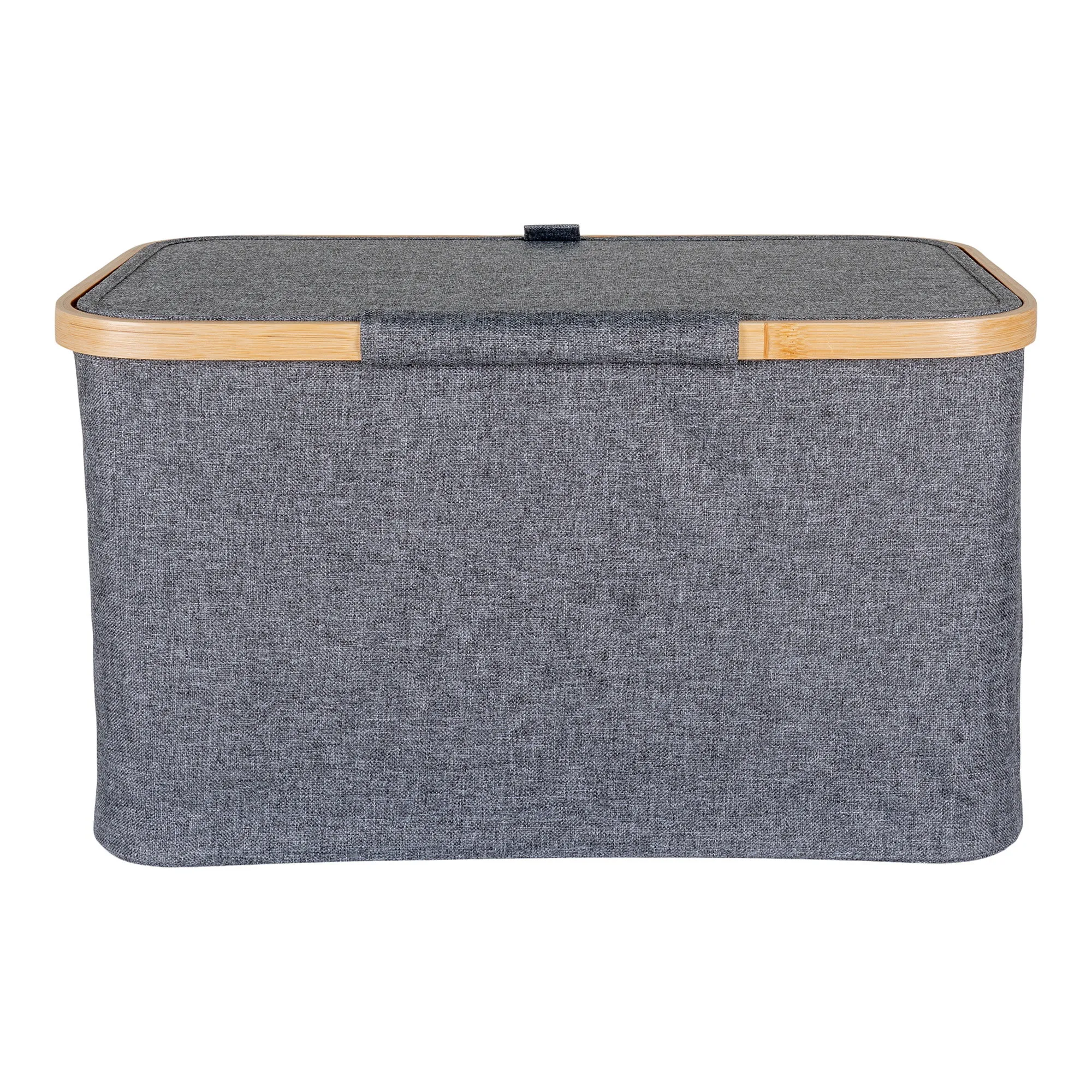 tinkaro Korb Noto Bambus/Textil 45 x 30 x 25 cm Dunkelgrau
