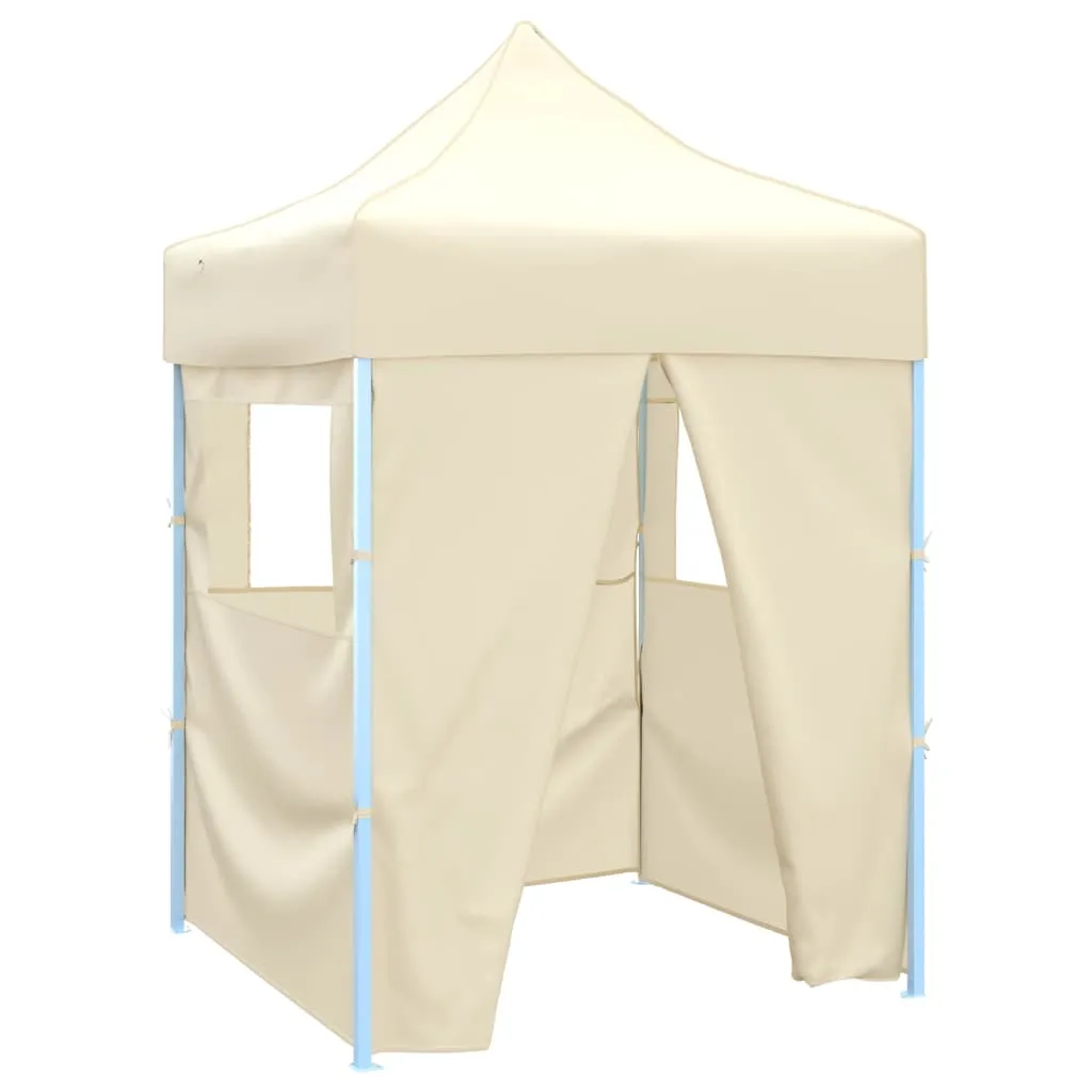 Faltbares Partyzelt 2x2x3,15 m Creme mit UV- und Wasserbeständigem Dach