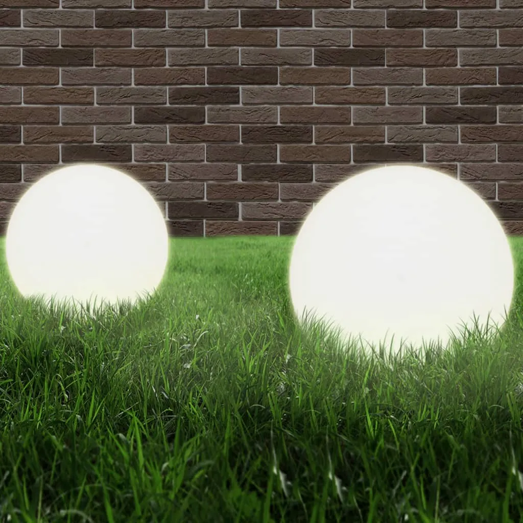 2er Set LED-Kugellampen 40 cm Weiß mit E27 Fassung