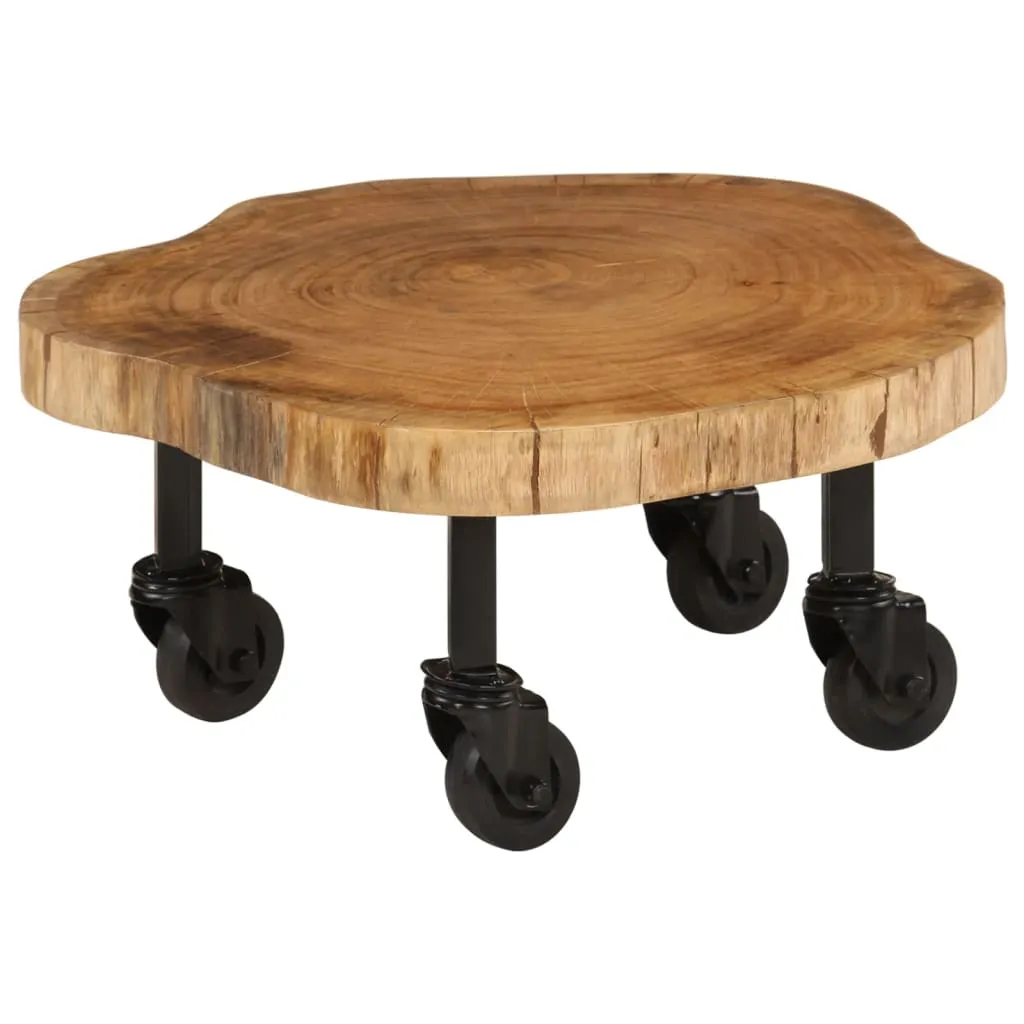 Rustikaler Sofatisch aus Echtholz 60 x 55 x 25 cm Braun