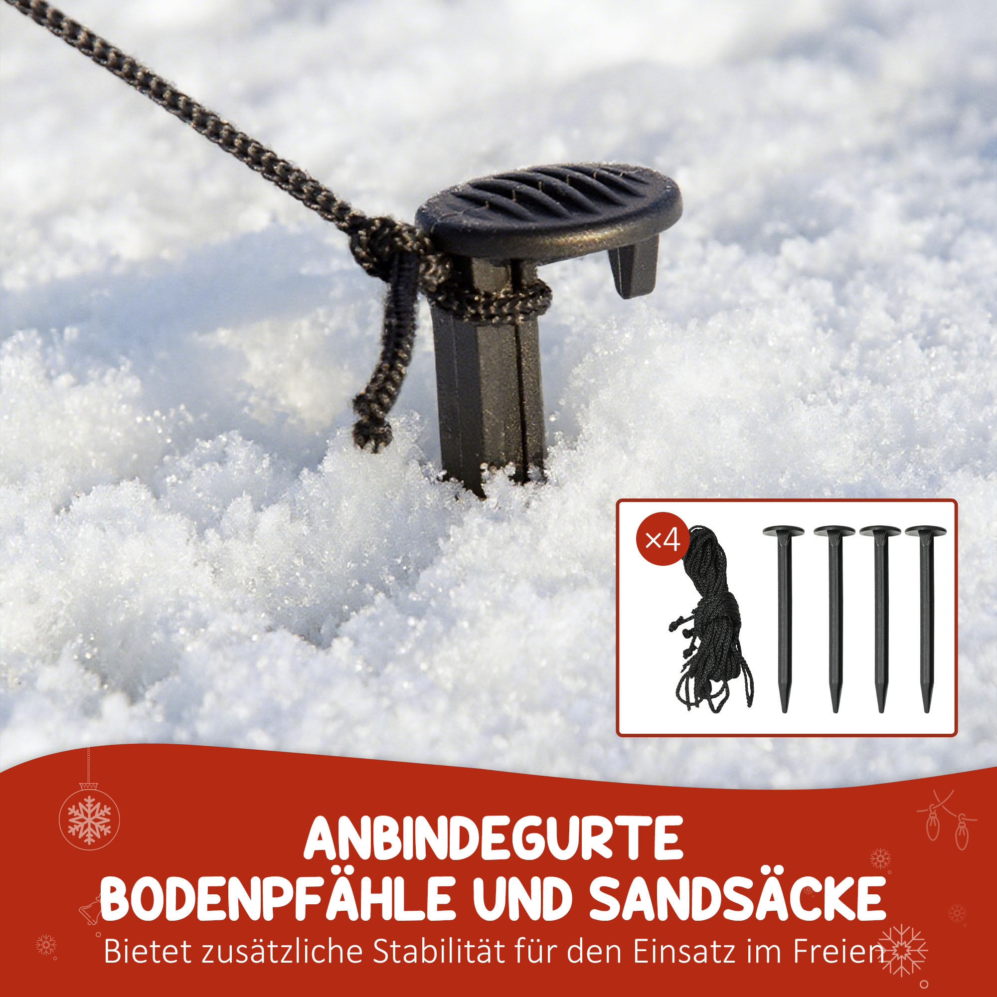 Aufblasbare Weihnachtsdekoration Weihnachtsmann LED Polyester