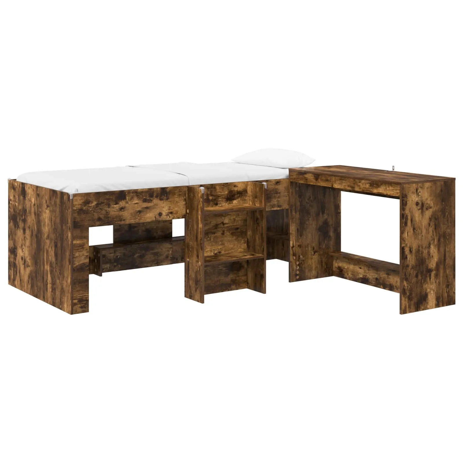 Hochbett mit Schreibtisch 193 x 111 x 68,5 cm Räuchereiche